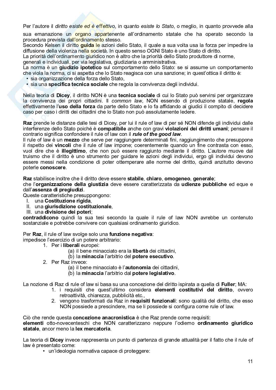 Riassunto esame Filosofia del Diritto, Prof. Re Lucia, libro consigliato Diritto e diritti: lo stato di diritto nell’era della globalizzazione , Santoro Pag. 11