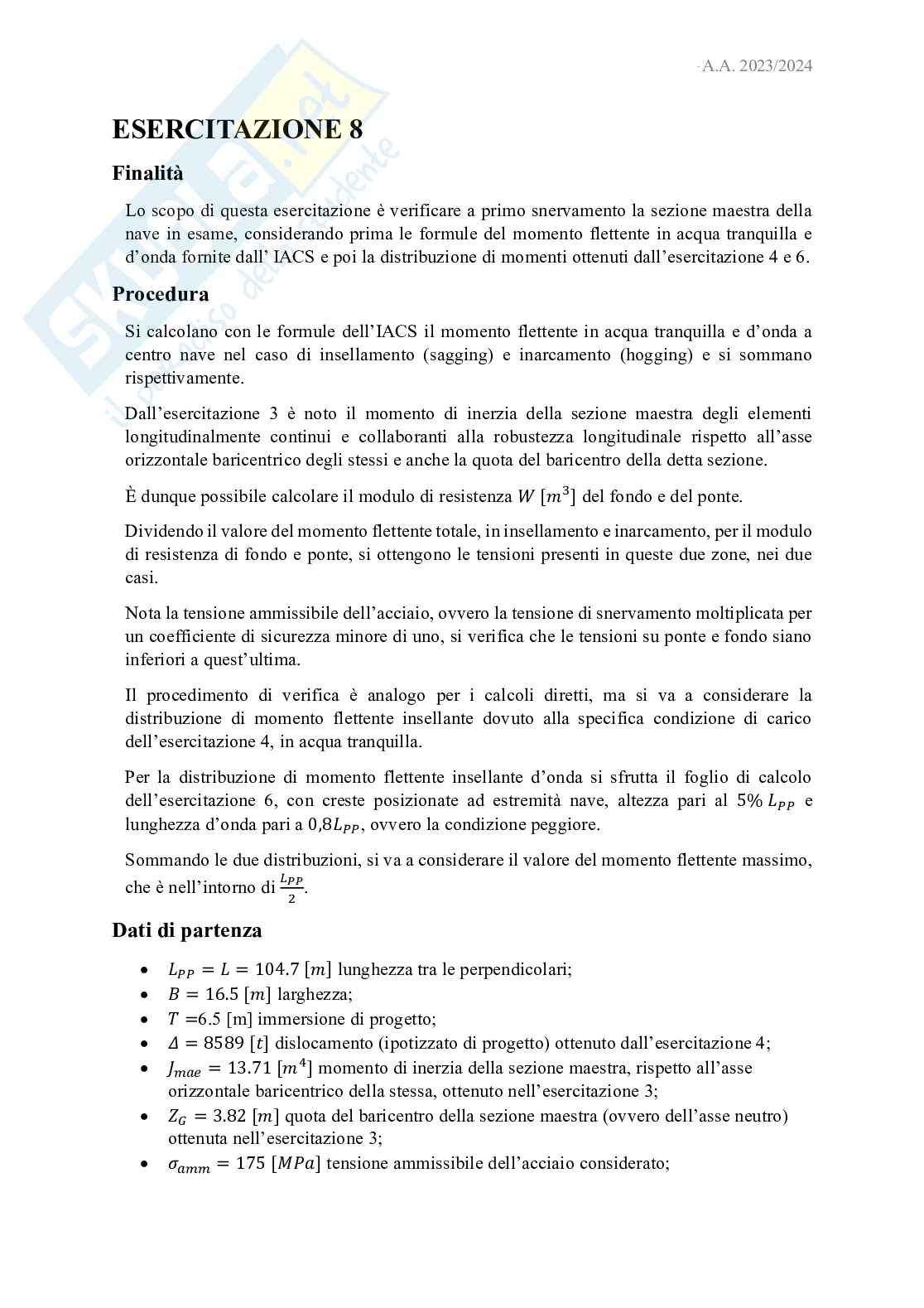 Esercitazioni Costruzioni navali 3 Pag. 36