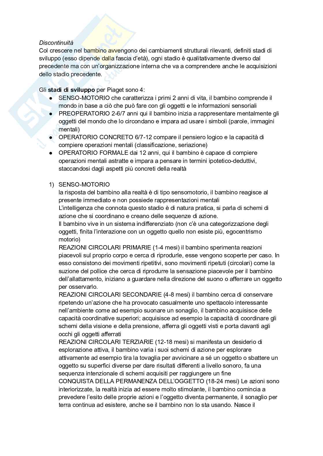 Psicologia dello sviluppo Pag. 6