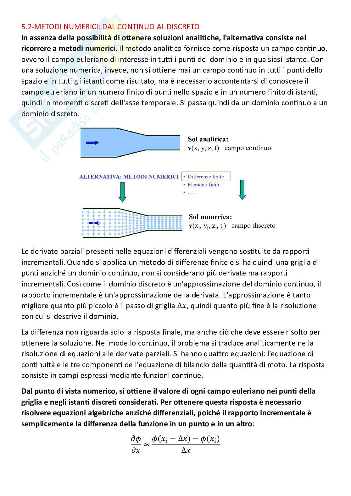 Meccanica dei fluidi, parte finale - Risoluzione numerica delle equazioni di Navier Stokes  Pag. 2