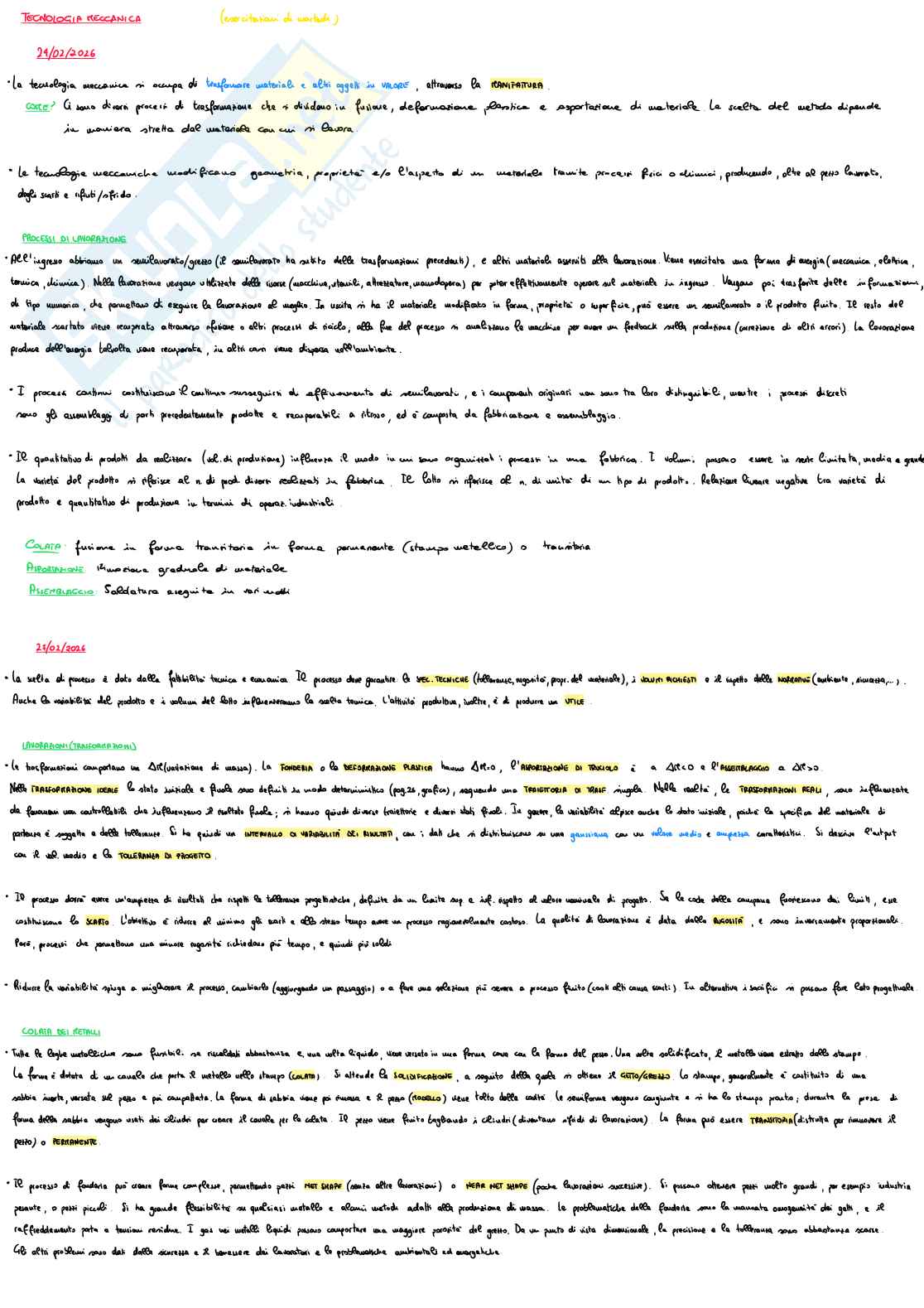 Appunti Tecnologia meccanica Pag. 1