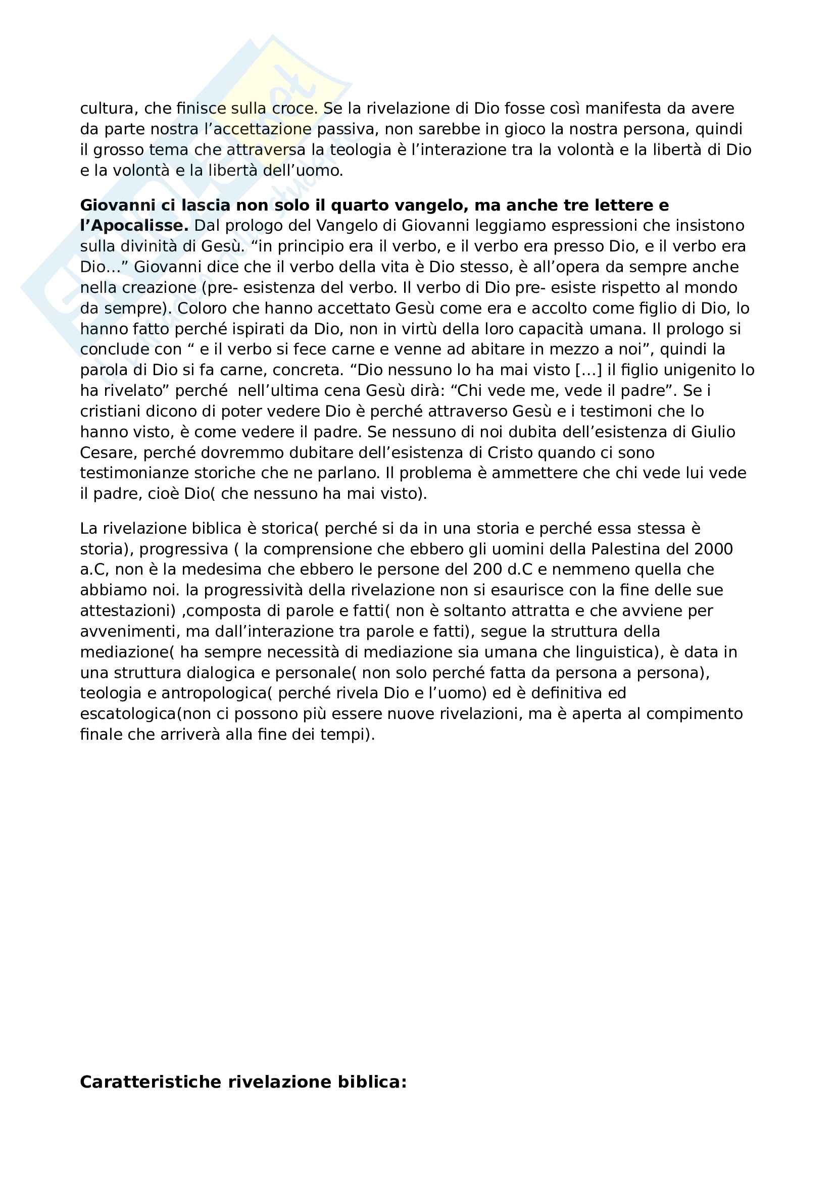 Teologia 1. Questioni fondamentali: la fede cristologica e la Sacra Scrittura. Esame Dezza Pag. 16