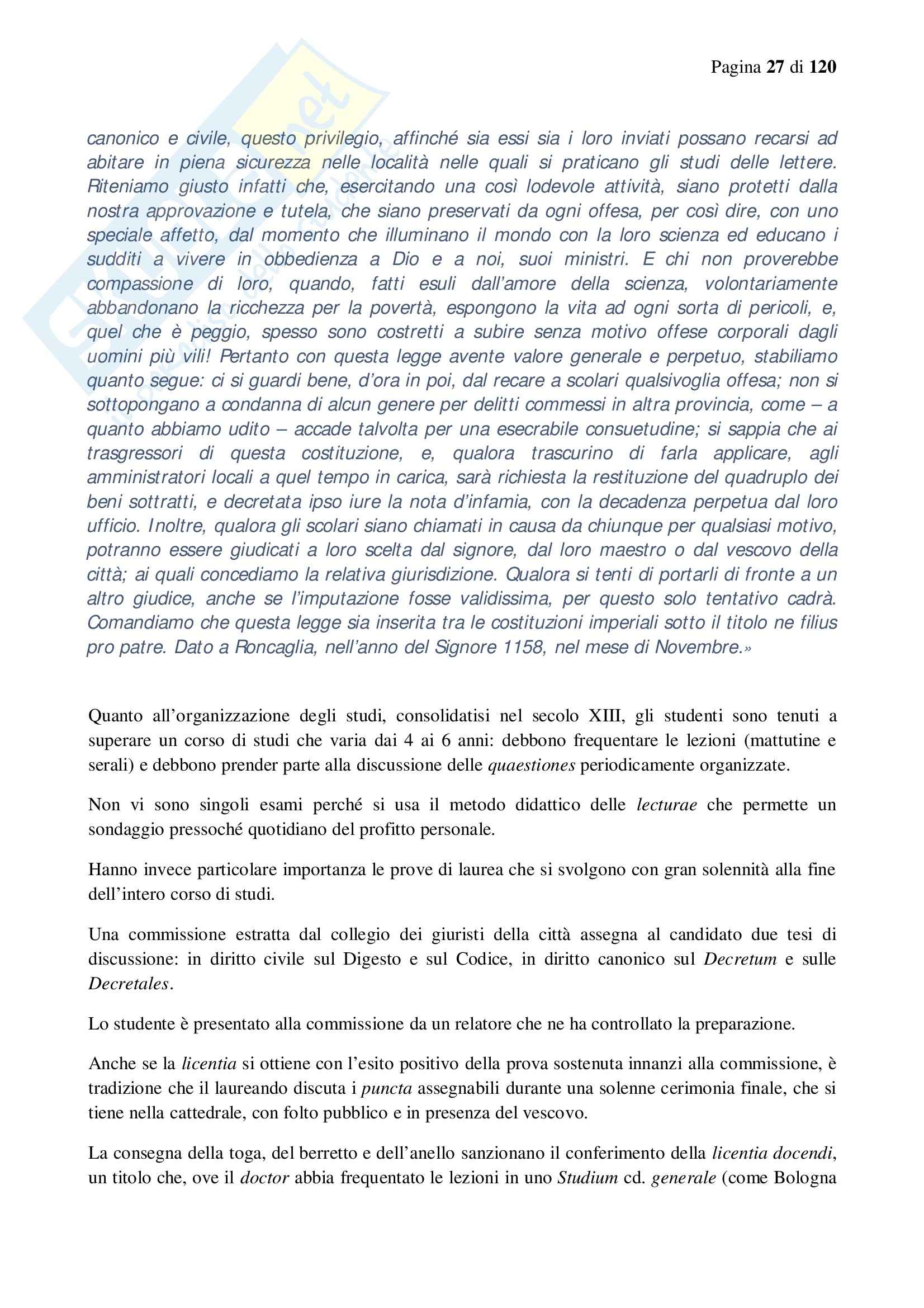 Riassunto esame Diritto Comune, prof. Speciale, libro consigliato Storia del Diritto Moderno in Europa, Cavanna Pag. 26
