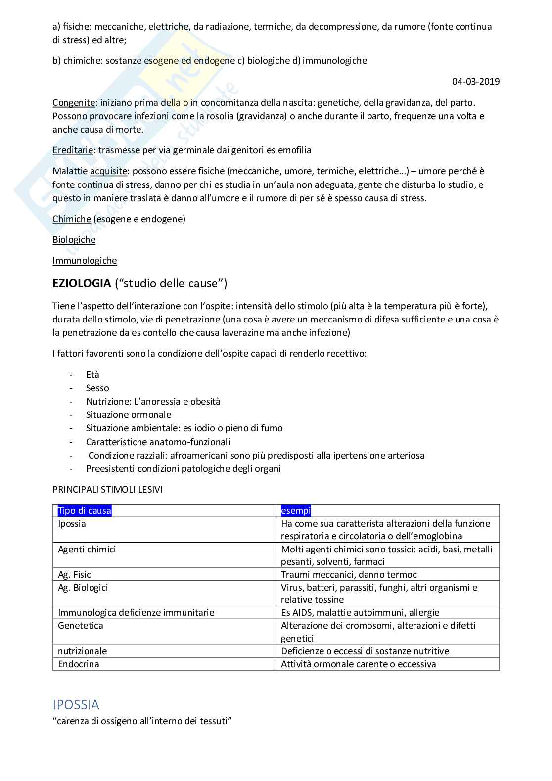Patologia generale e terminologia medica Pag. 11