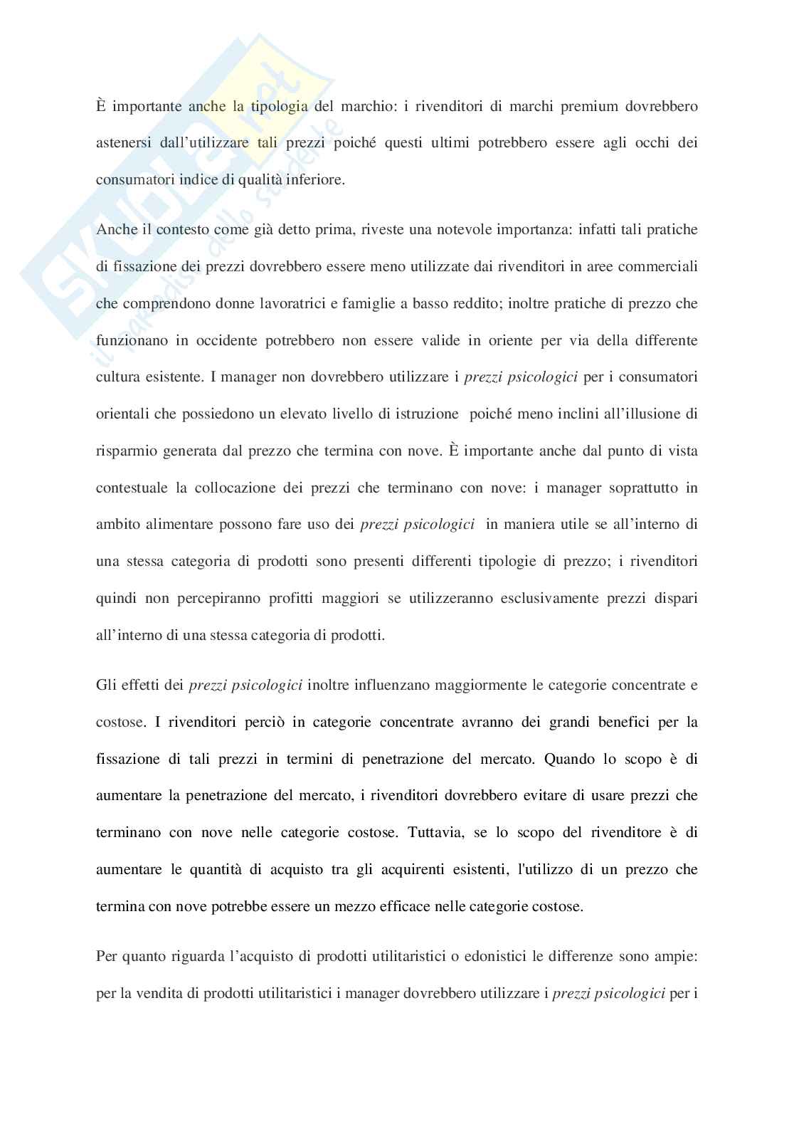 Strategie di pricing: il tema degli odd ending prices Pag. 36