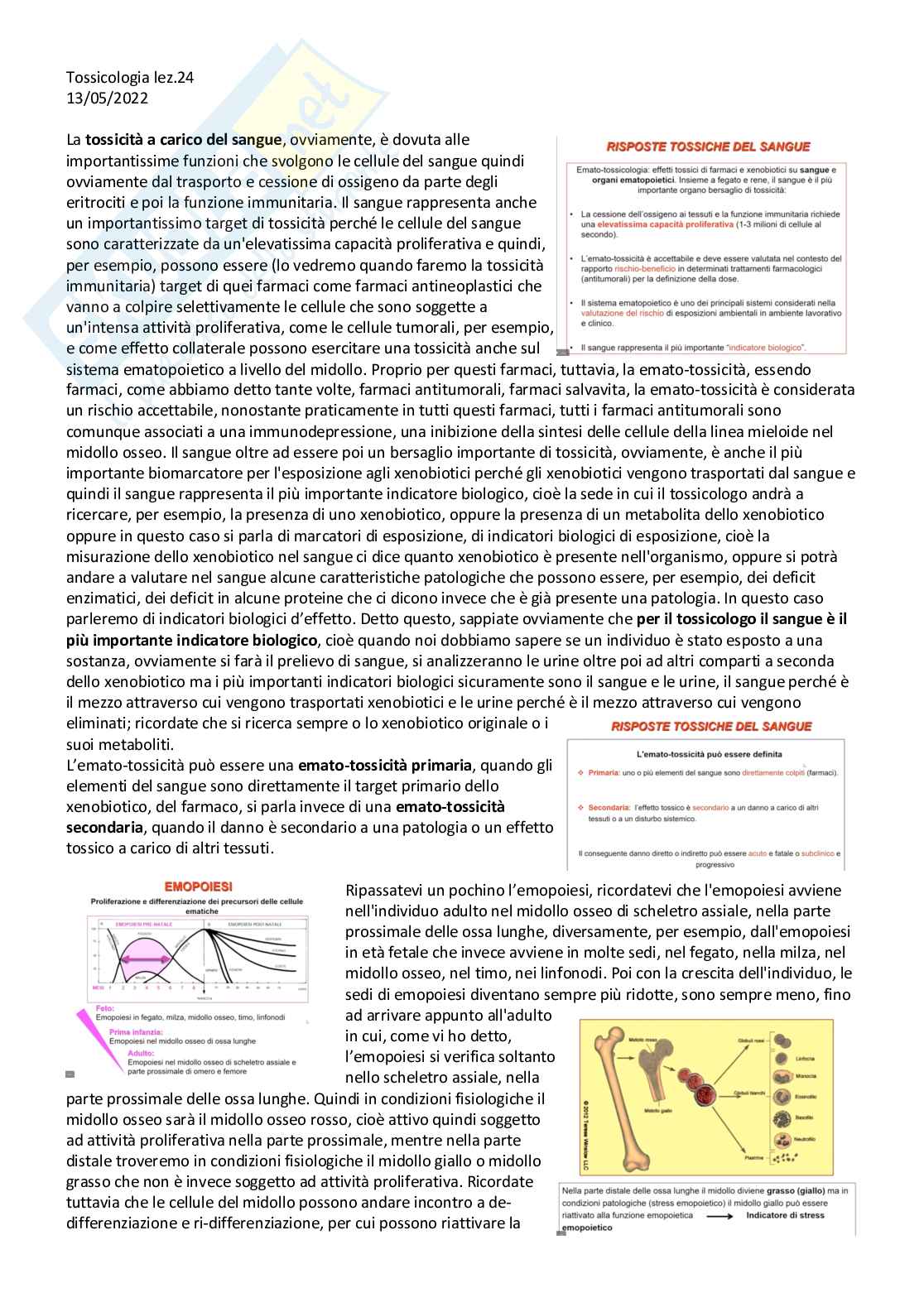 Tossicologia generale e del farmaco - parte 8 Pag. 1