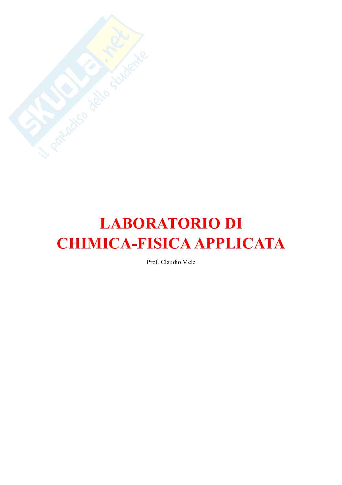 Laboratorio di Chimica fisica applicata Pag. 1