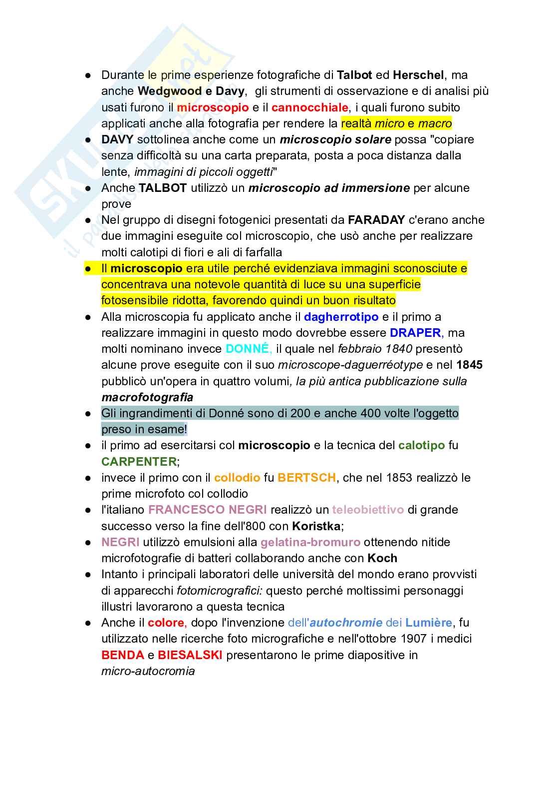 Riassunto esame Storia della fotografia 1, Prof. Rossetti Carla, libro consigliato Storia e tecnica della fotografia, Zannier Pag. 16