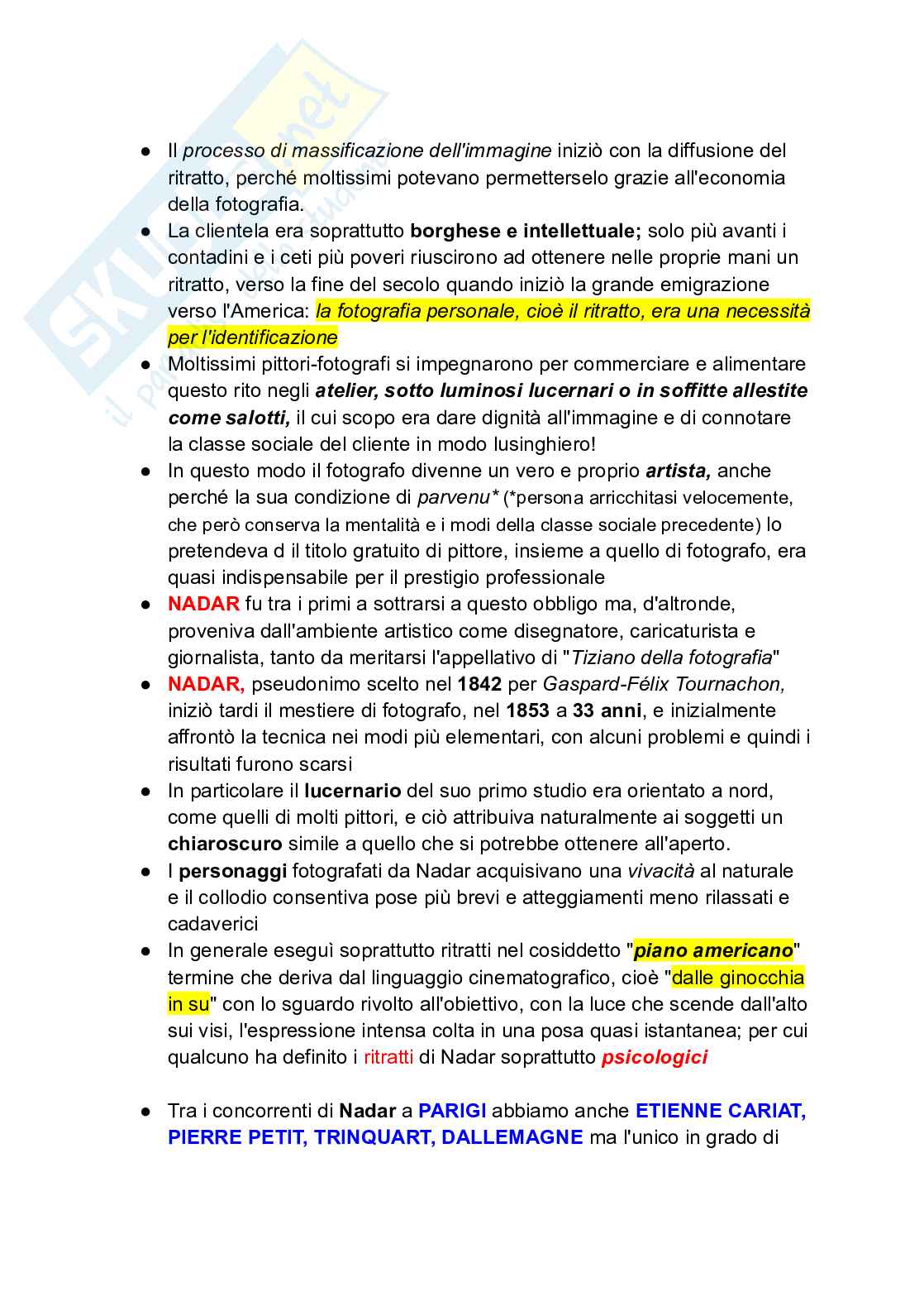 Riassunto esame Storia della fotografia 1, Prof. Rossetti Carla, libro consigliato Storia e tecnica della fotografia, Zannier Pag. 31