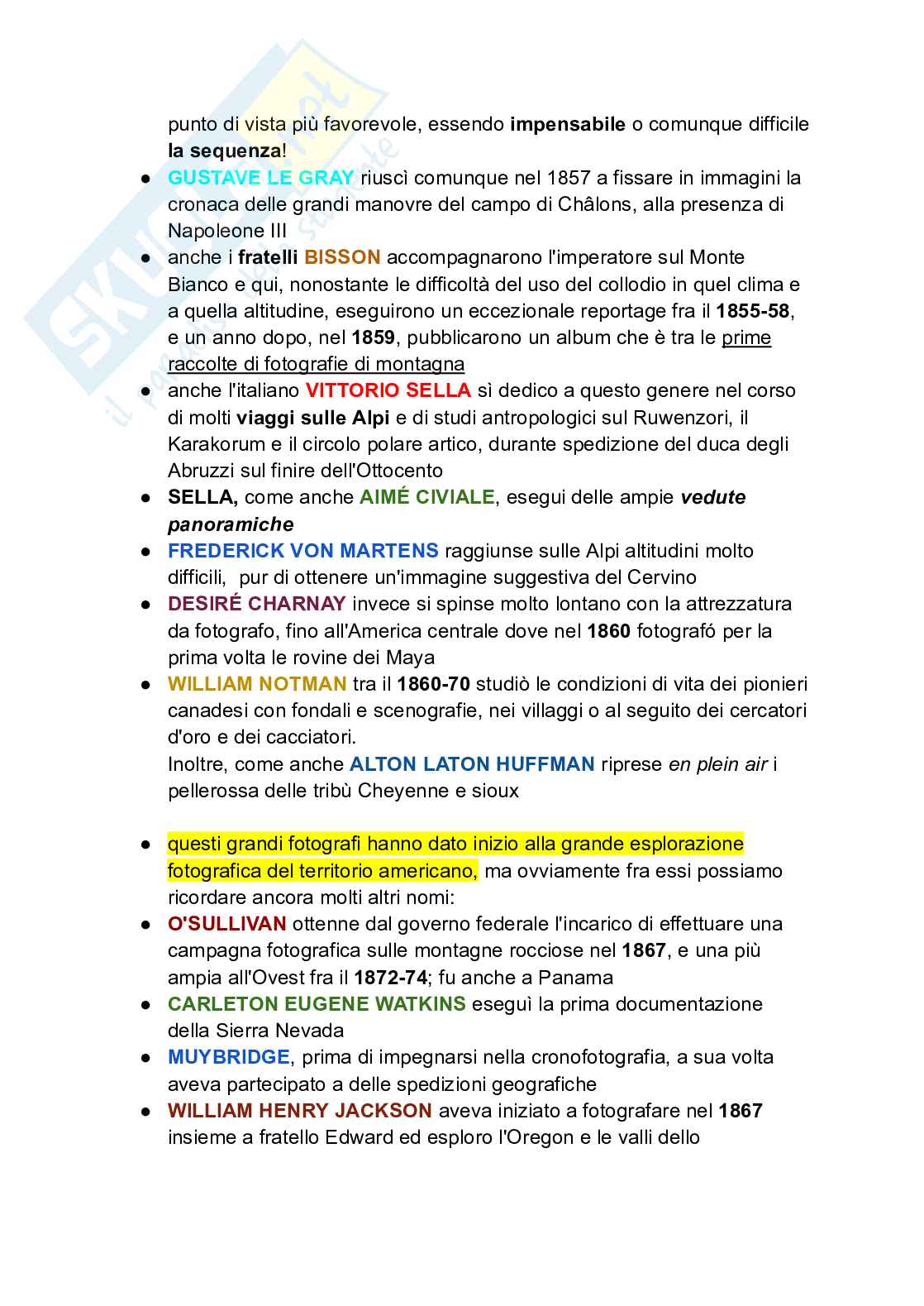 Riassunto esame Storia della fotografia 1, Prof. Rossetti Carla, libro consigliato Storia e tecnica della fotografia, Zannier Pag. 46