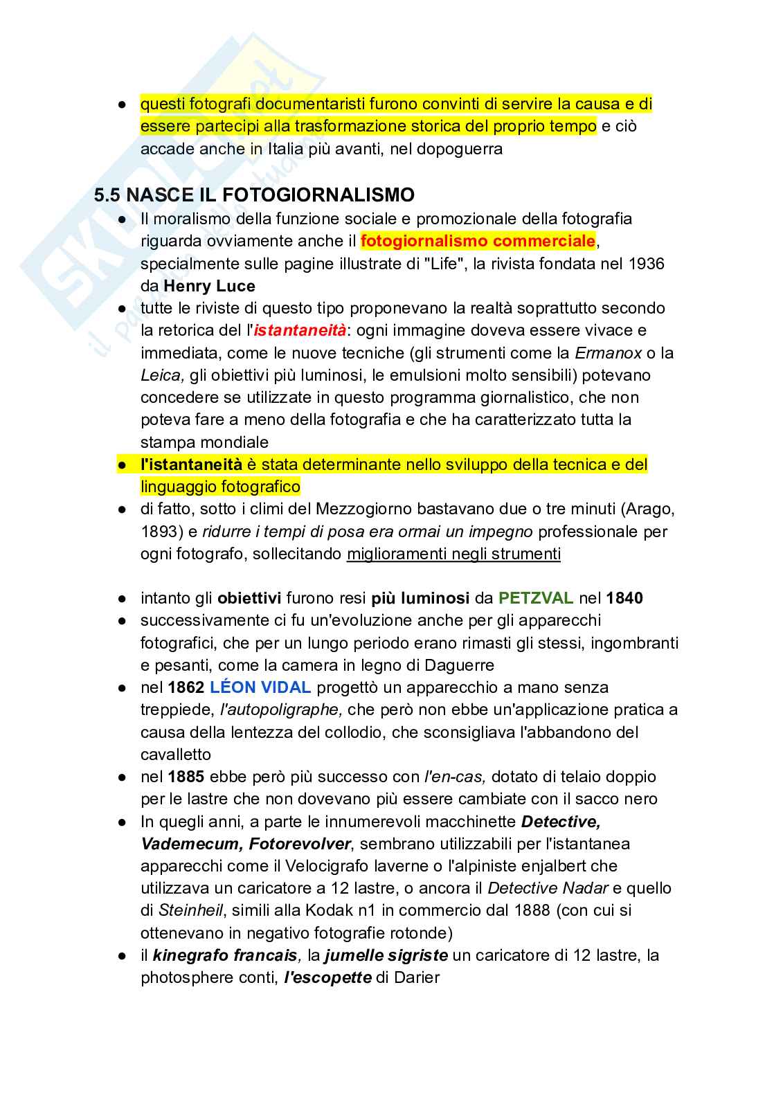 Riassunto esame Storia della fotografia 1, Prof. Rossetti Carla, libro consigliato Storia e tecnica della fotografia, Zannier Pag. 51