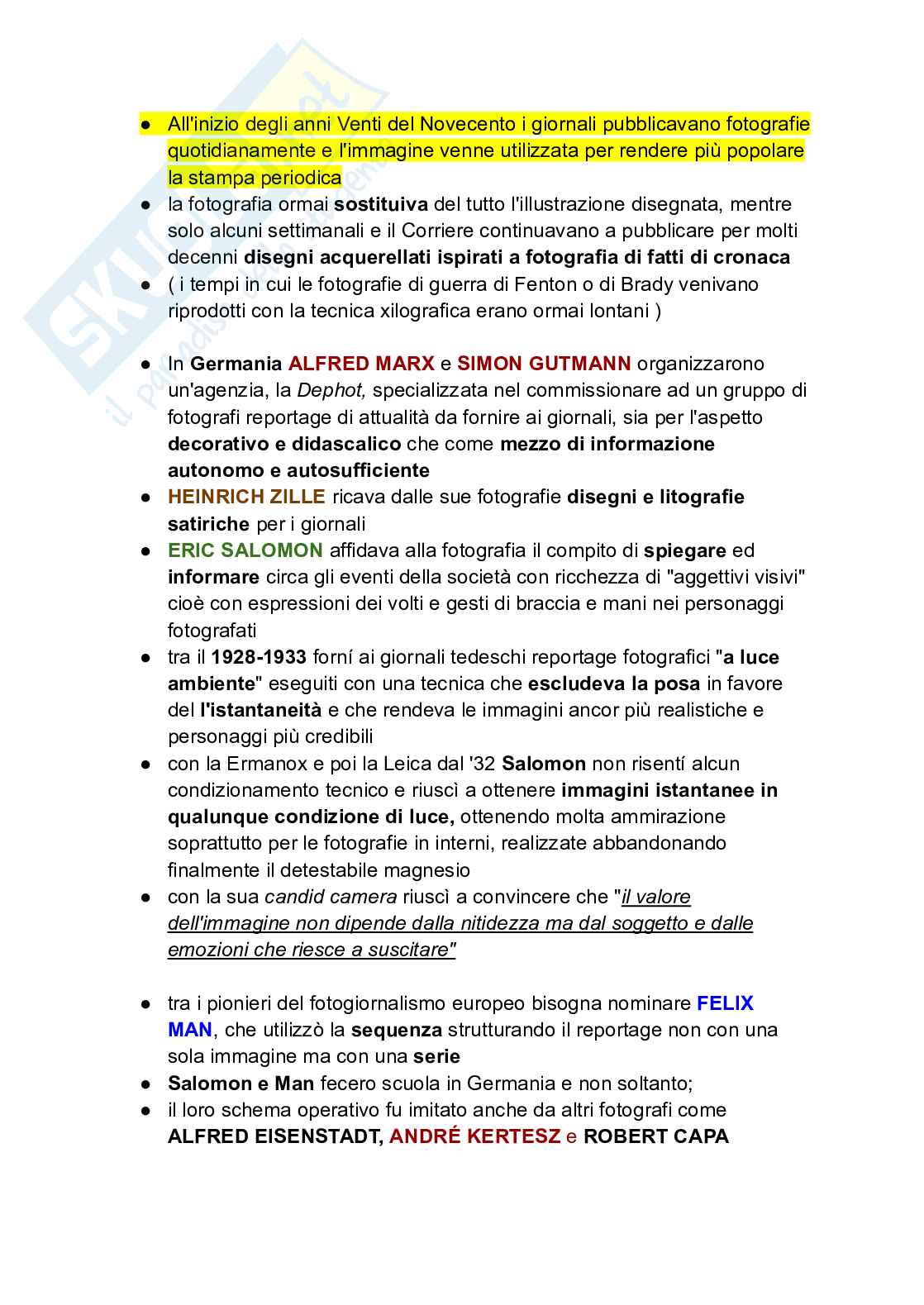 Riassunto esame Storia della fotografia 1, Prof. Rossetti Carla, libro consigliato Storia e tecnica della fotografia, Zannier Pag. 56