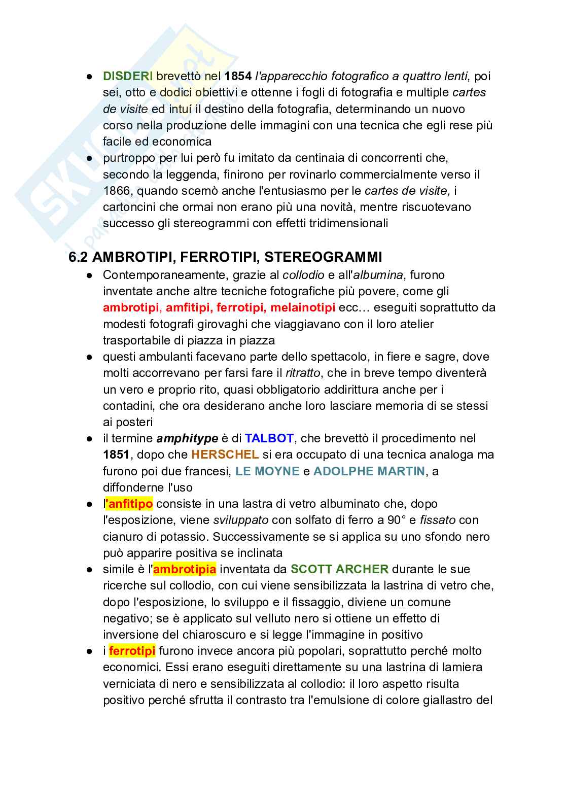 Riassunto esame Storia della fotografia 1, Prof. Rossetti Carla, libro consigliato Storia e tecnica della fotografia, Zannier Pag. 66