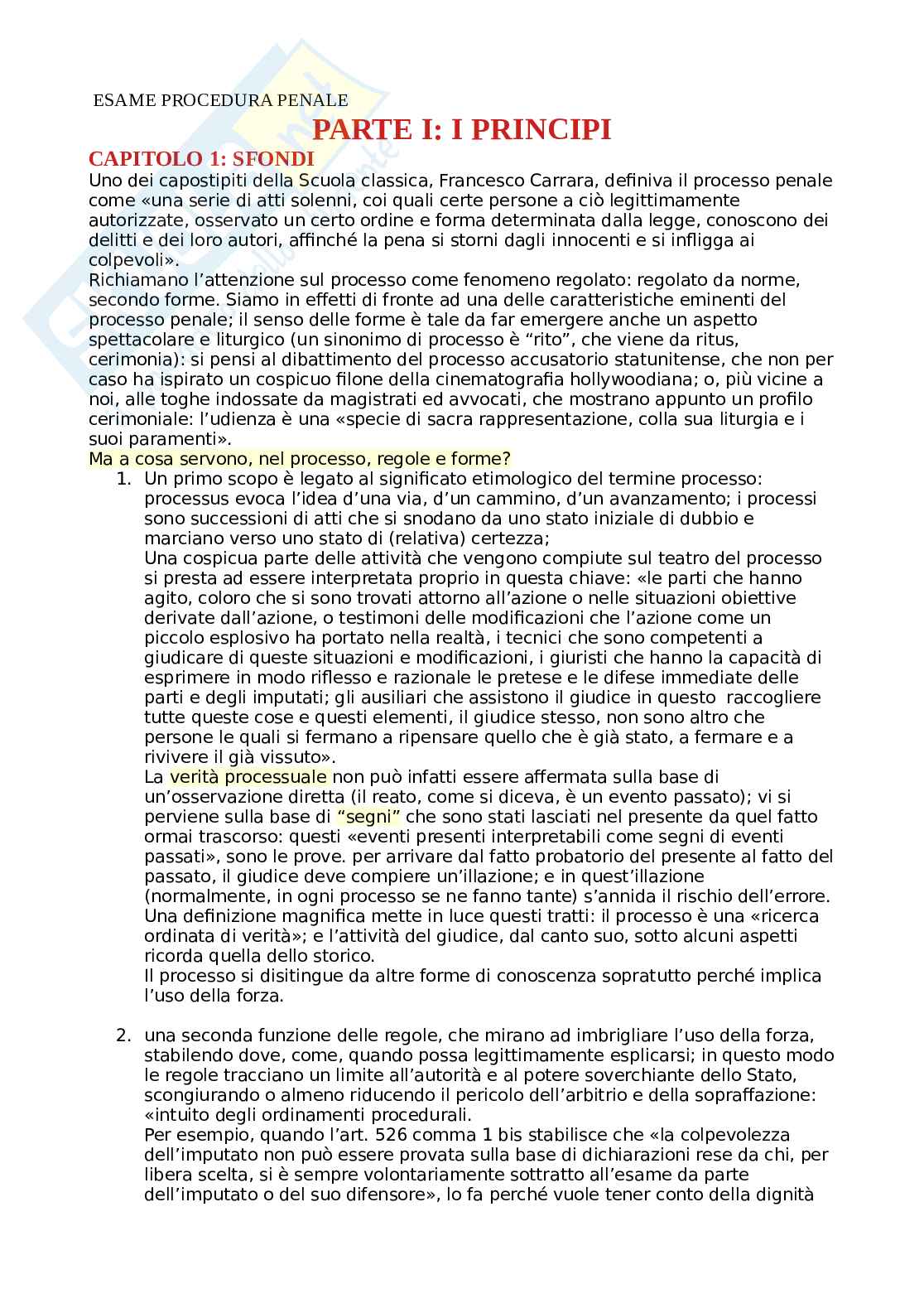 Schema di Diritto processuale penale Pag. 1