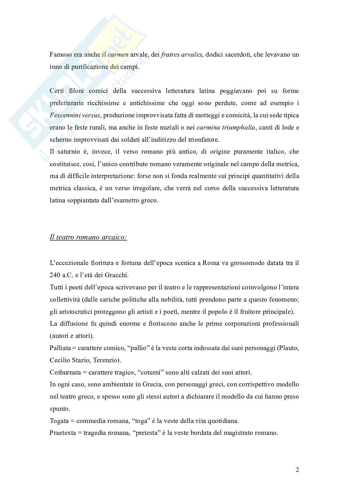 Riassunto esame Lingua e letteratura latina, Prof. Munzi Luigi, libro consigliato Letteratura latina, Conte Pag. 2