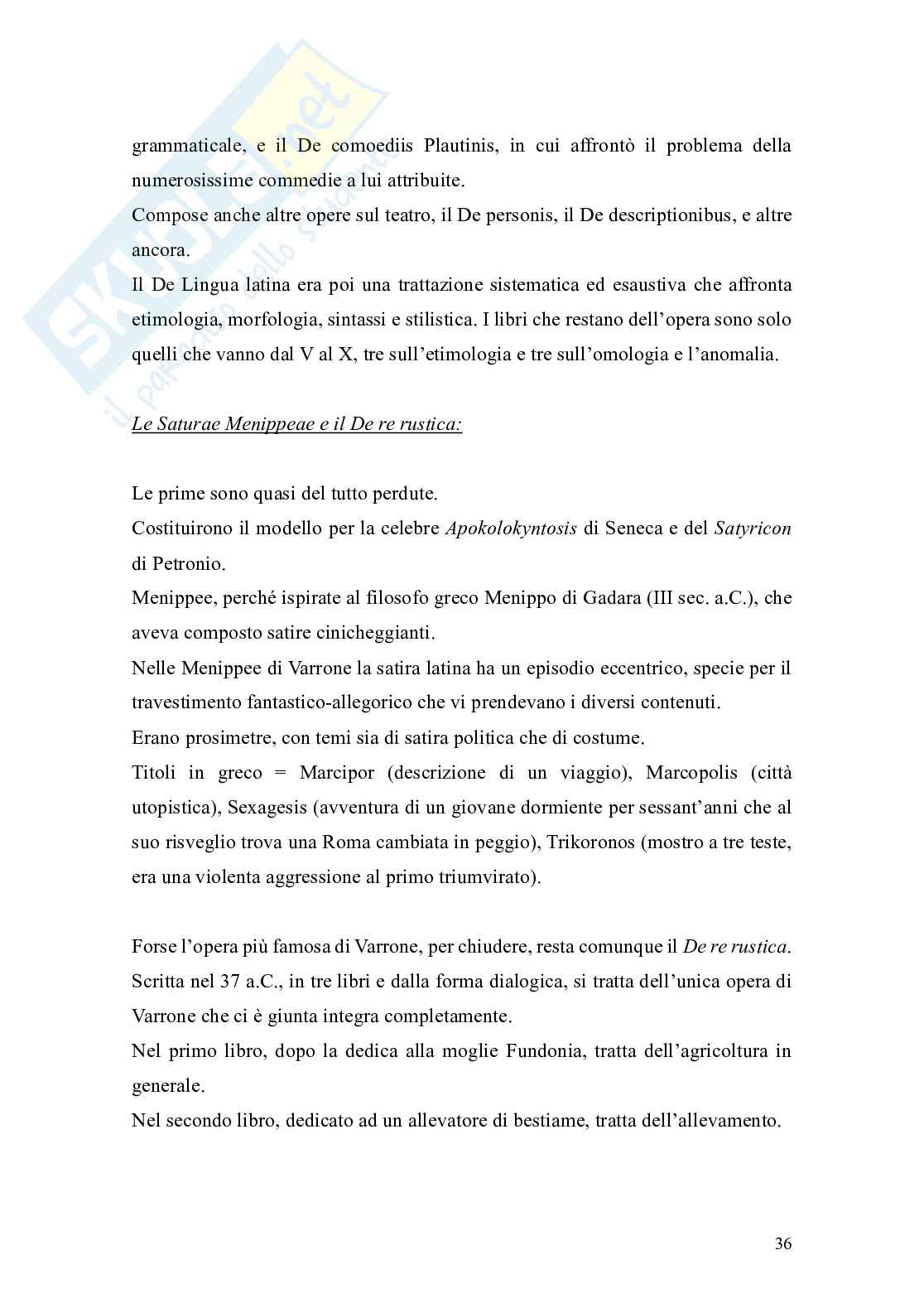 Riassunto esame Lingua e letteratura latina, Prof. Munzi Luigi, libro consigliato Letteratura latina, Conte Pag. 36