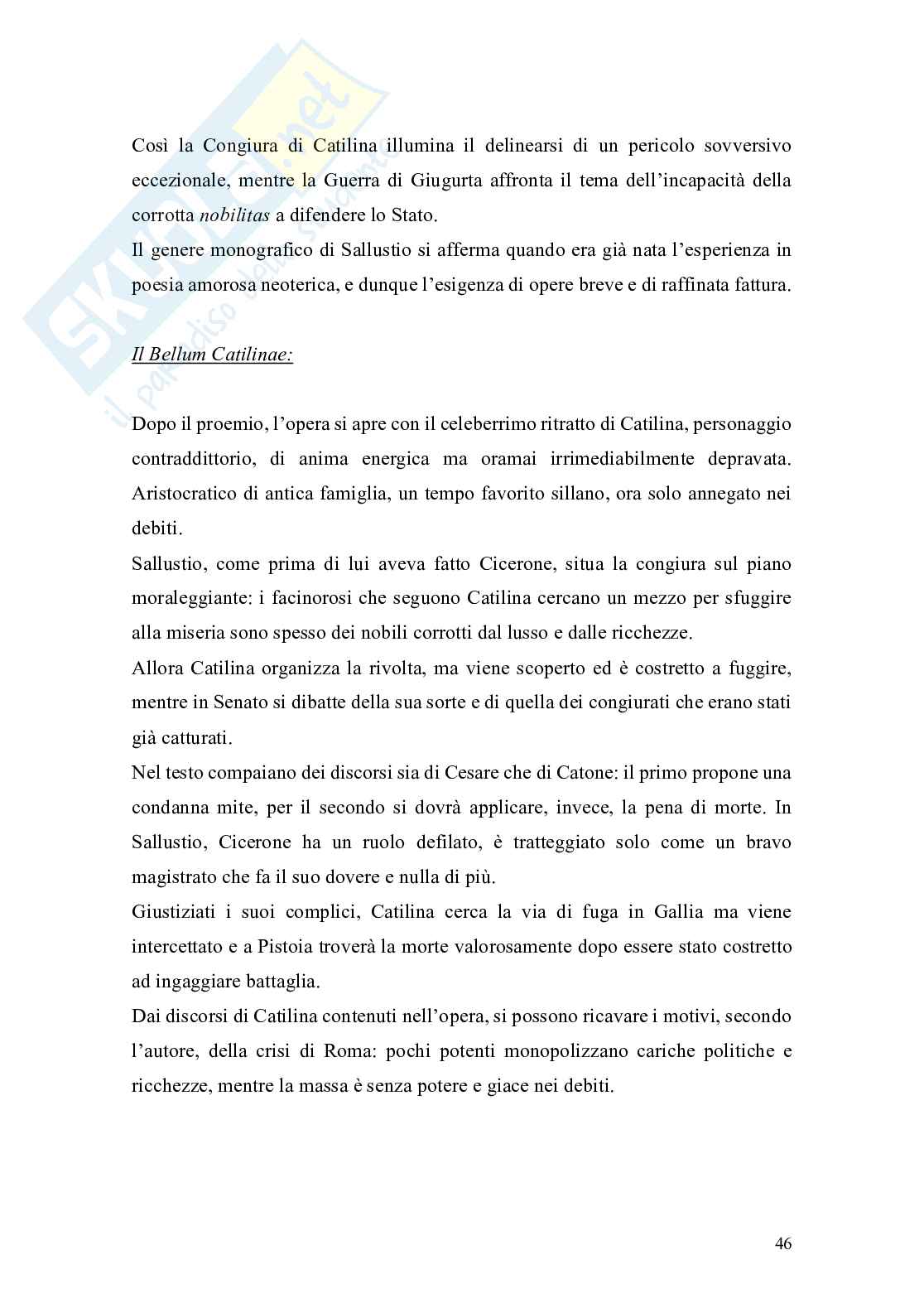 Riassunto esame Lingua e letteratura latina, Prof. Munzi Luigi, libro consigliato Letteratura latina, Conte Pag. 46