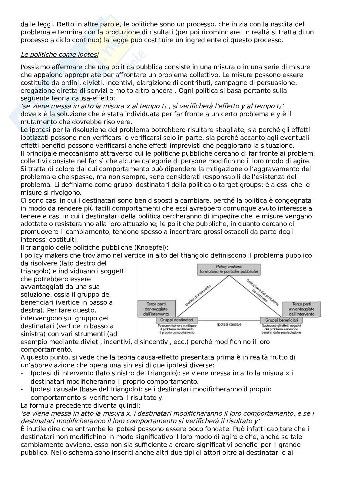 Riassunto esame Analisi delle politiche pubbliche, Prof. Chiarini Rosalba, libro consigliato Le politiche pubbliche. problemi soluzioni incertezze conflitti, Gianfranco Pomatto, Luigi Bobbio e Stefania Ravazzi Pag. 2