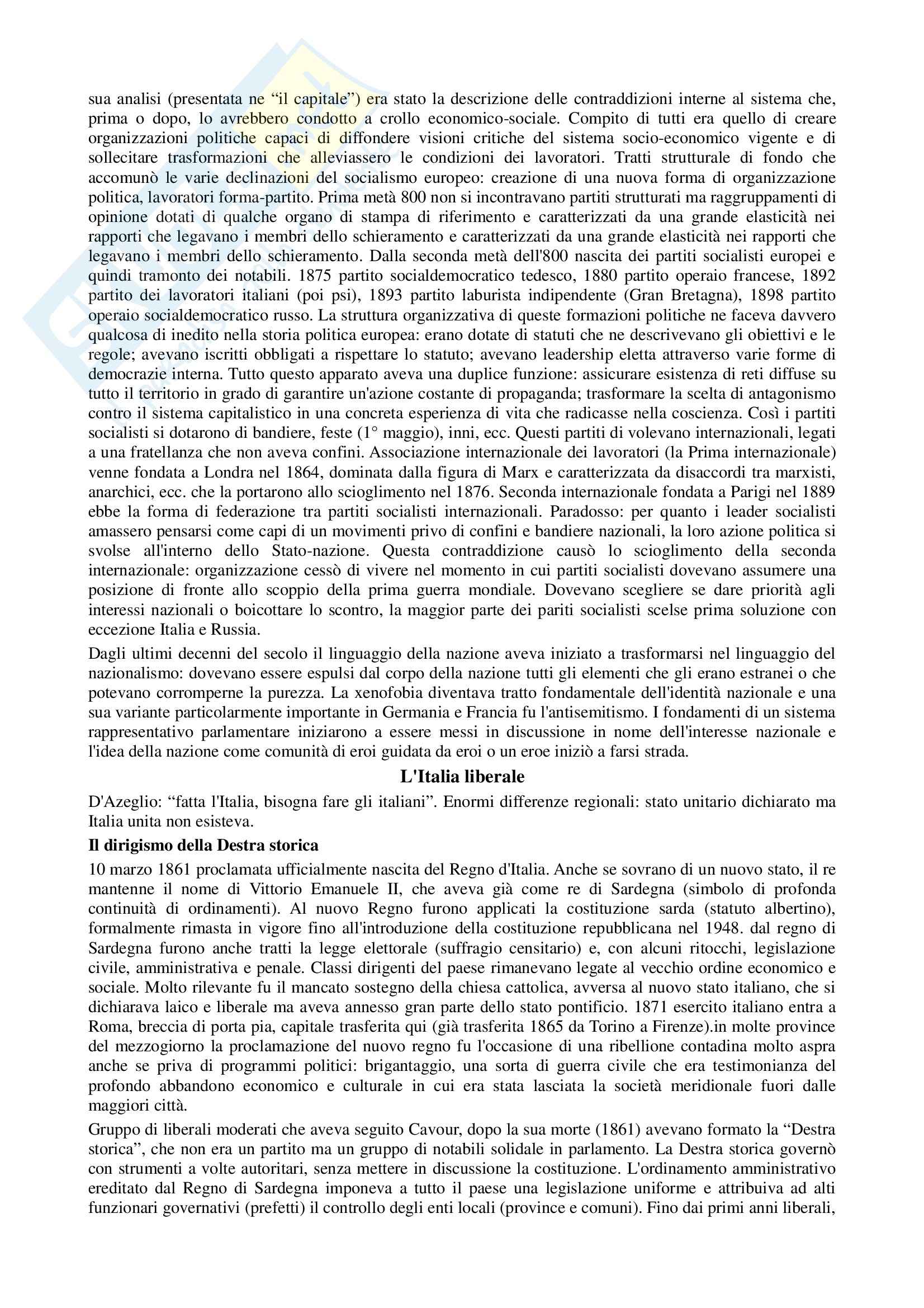 Riassunto esame Storia contemporanea, prof. Di Michele, libro consigliato Storia contemporanea, Donzelli Pag. 16