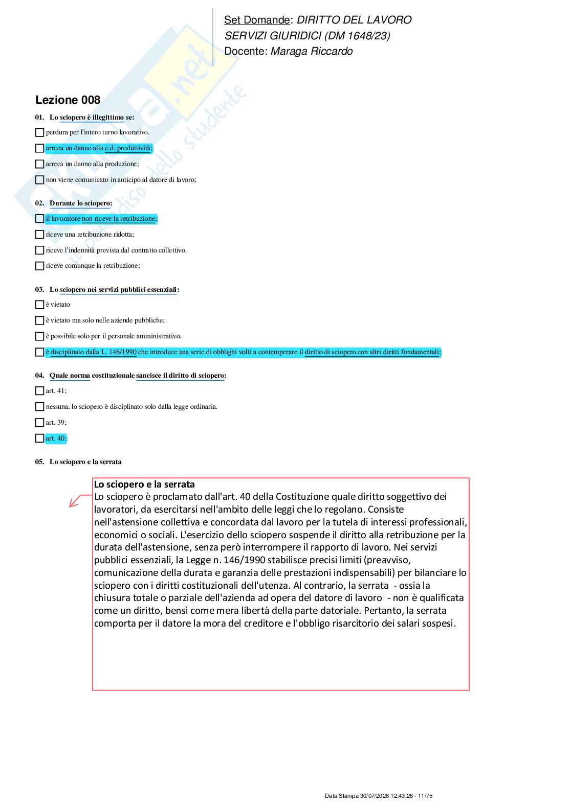 Paniere nuovo (2026) completo di Diritto del lavoro  Pag. 11