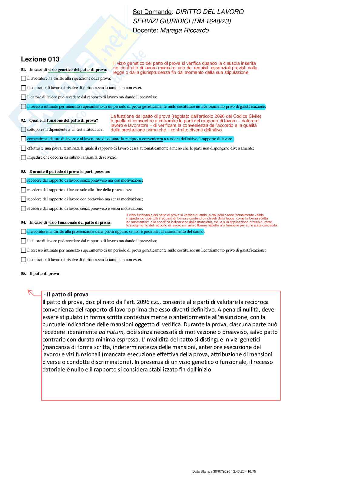 Paniere nuovo (2026) completo di Diritto del lavoro  Pag. 16