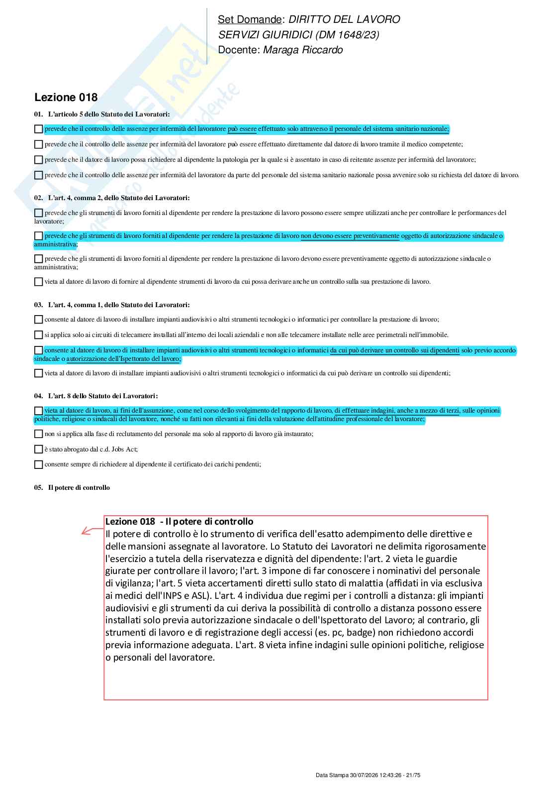 Paniere nuovo (2026) completo di Diritto del lavoro  Pag. 21