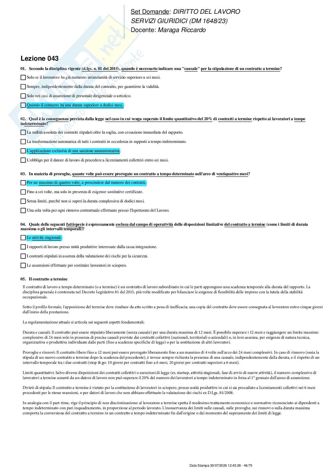 Paniere nuovo (2026) completo di Diritto del lavoro  Pag. 46