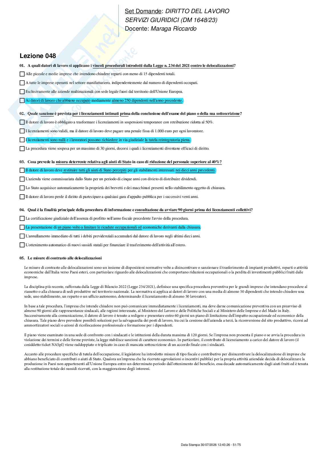 Paniere nuovo (2026) completo di Diritto del lavoro  Pag. 51