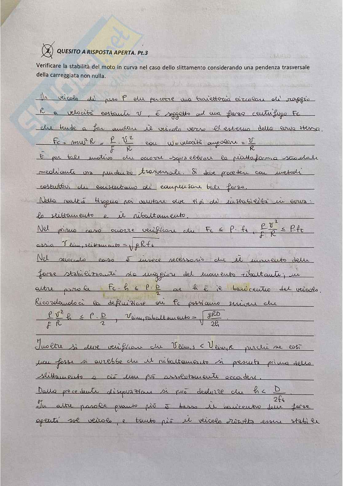 Costruzioni di strade - Prove d'esame - Parte 1 Pag. 16