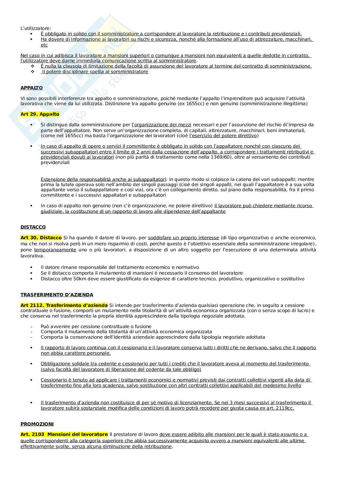 Diritto del lavoro Pag. 11
