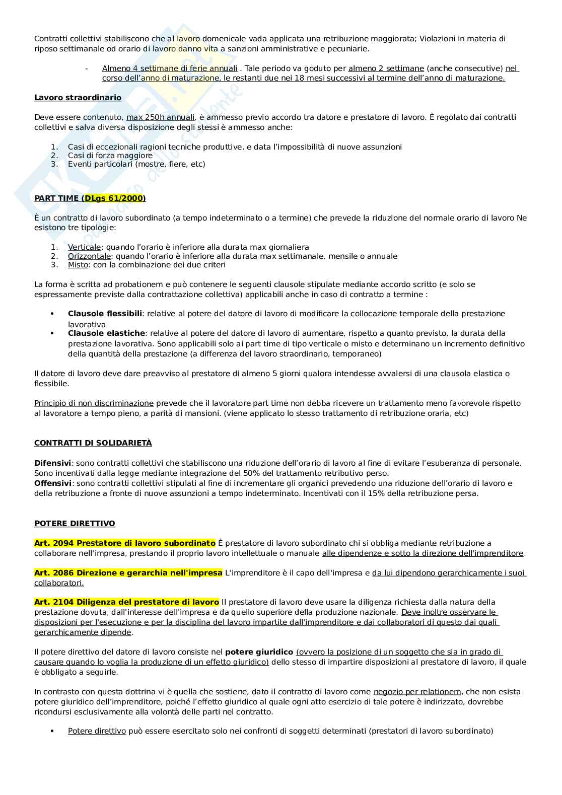 Diritto del lavoro Pag. 2
