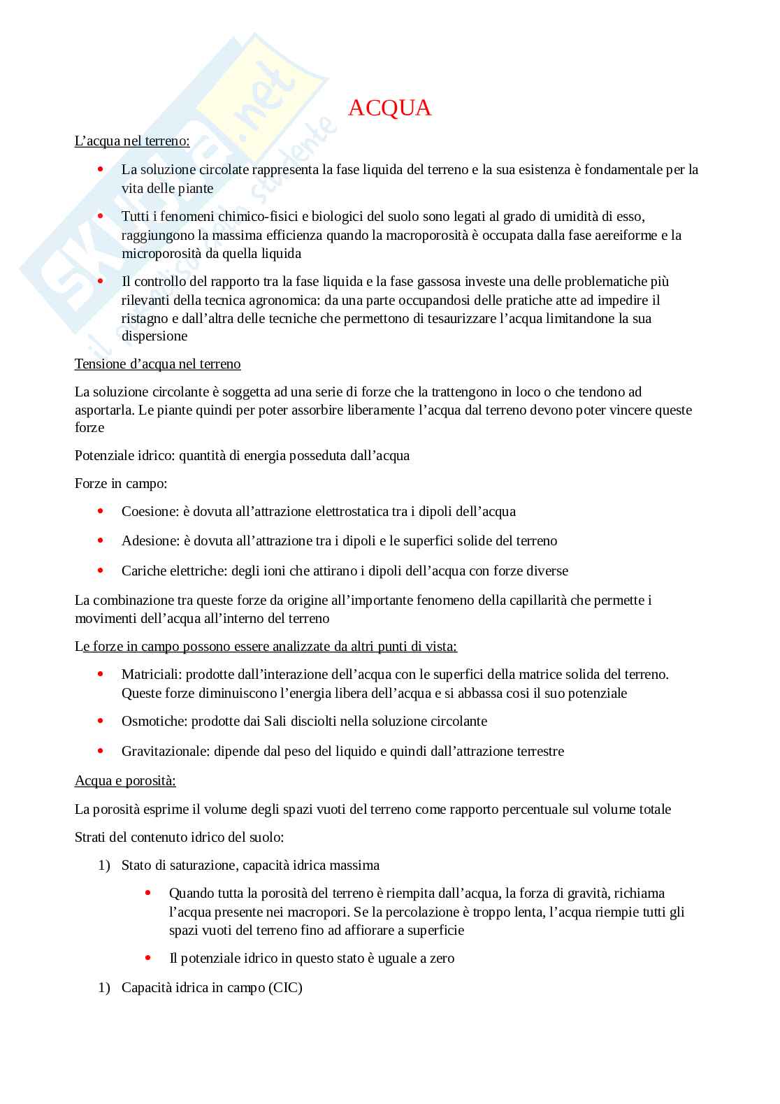 Appunti di agronomia Pag. 1