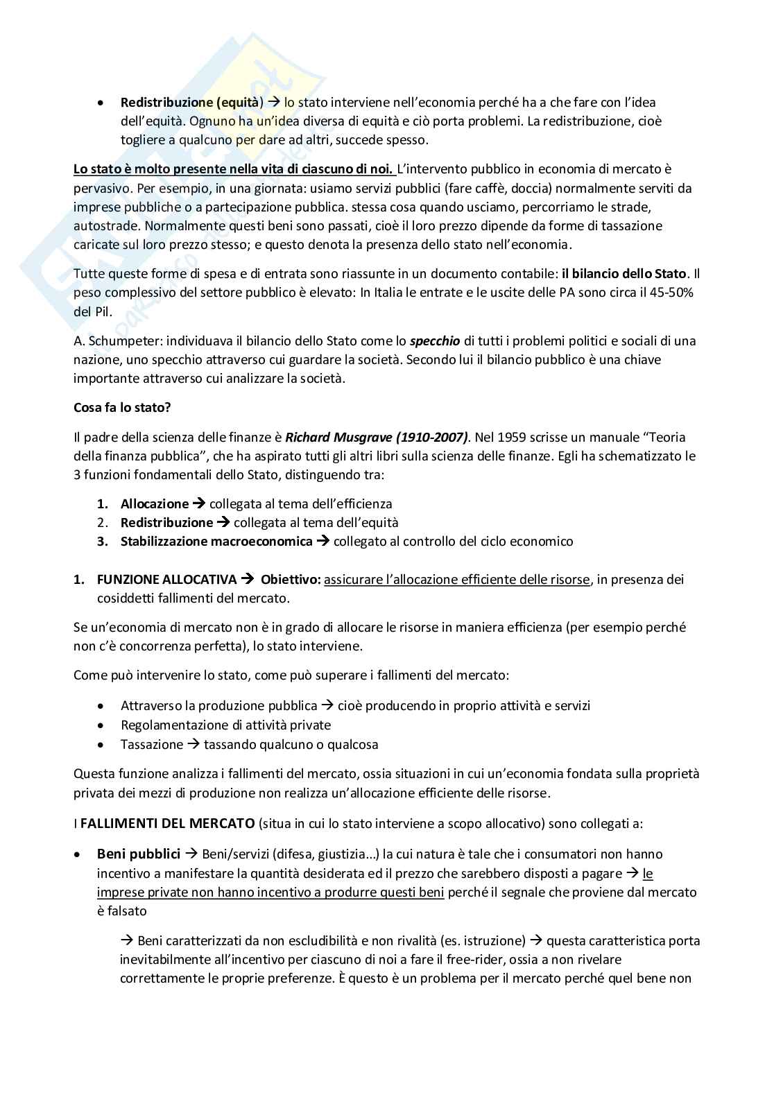 Appunti - Scienza delle finanze (primo parziale) Pag. 2