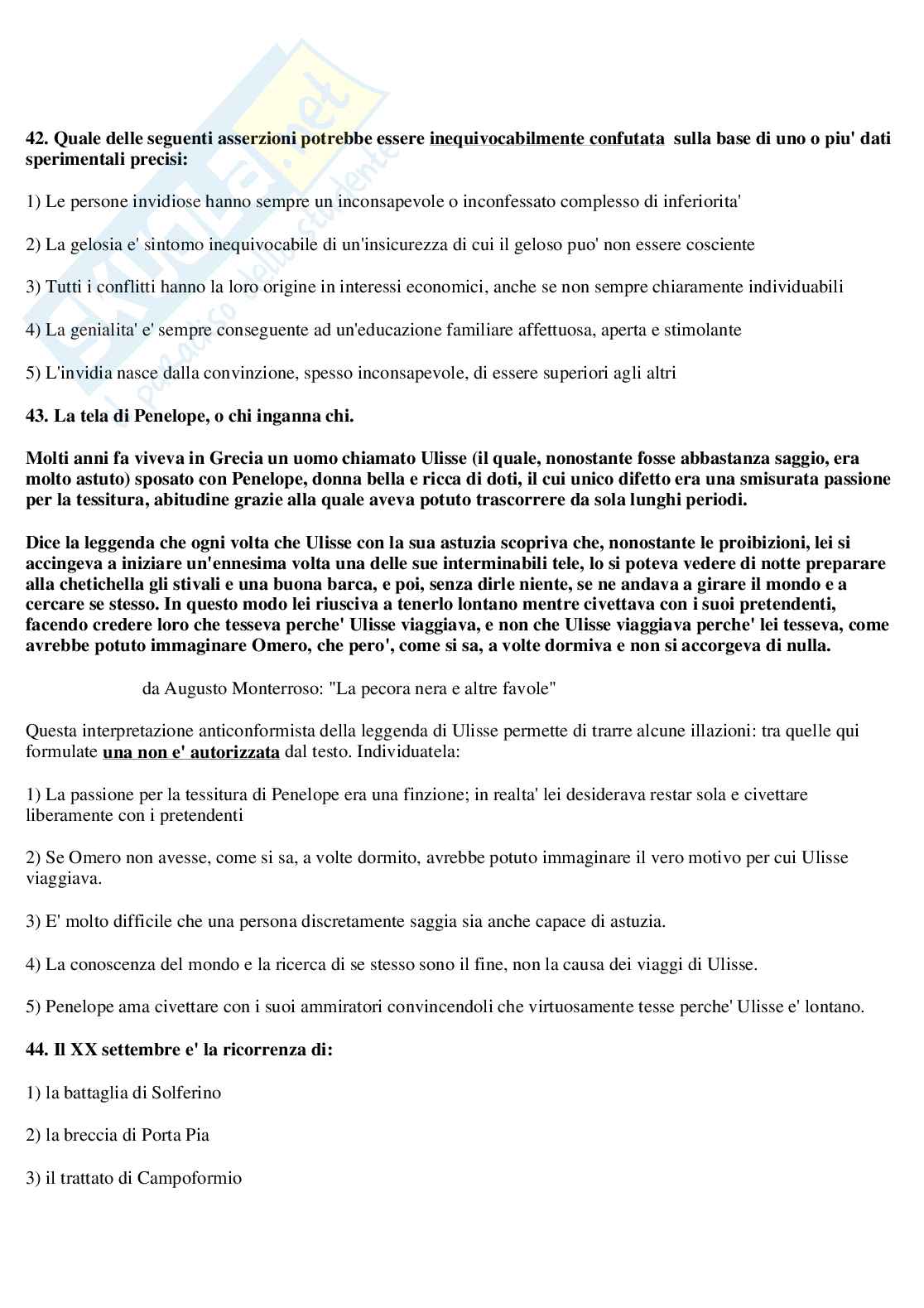 1998 Medicina: test di ammissione Pag. 11