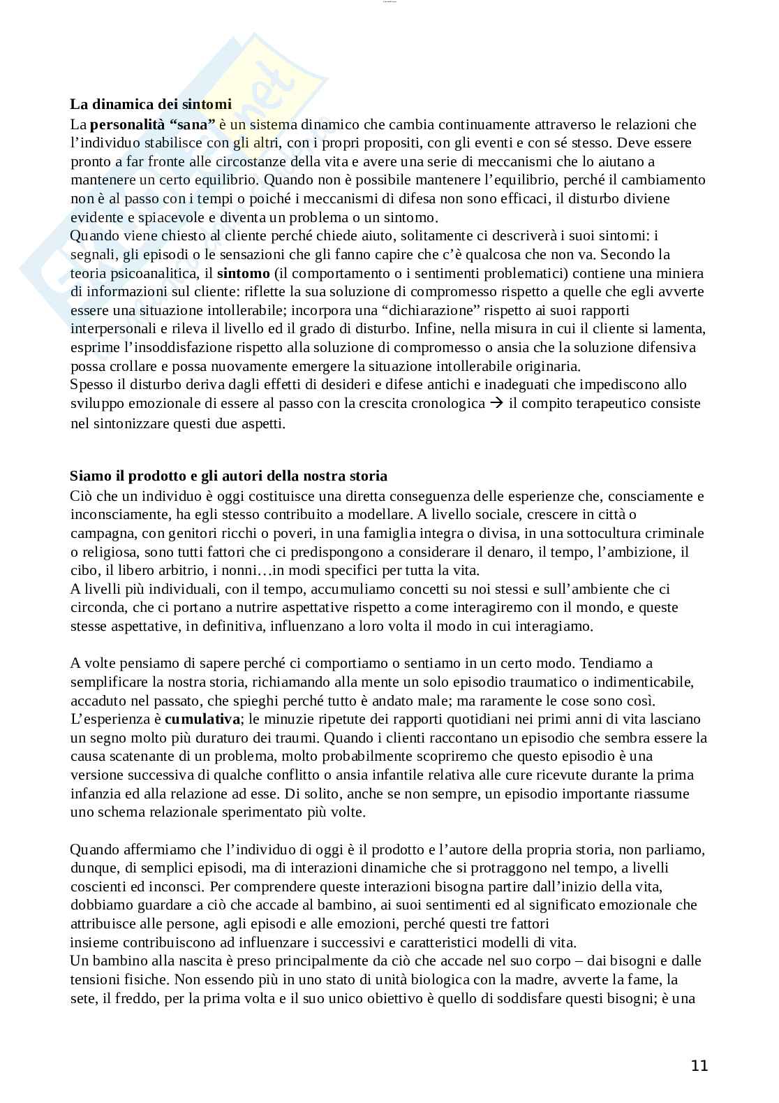 Schema esame di Counselling, prof. Amodeo, libro consigliato Counseling psicodinamico con adolescenti e giovani adulti Pag. 11