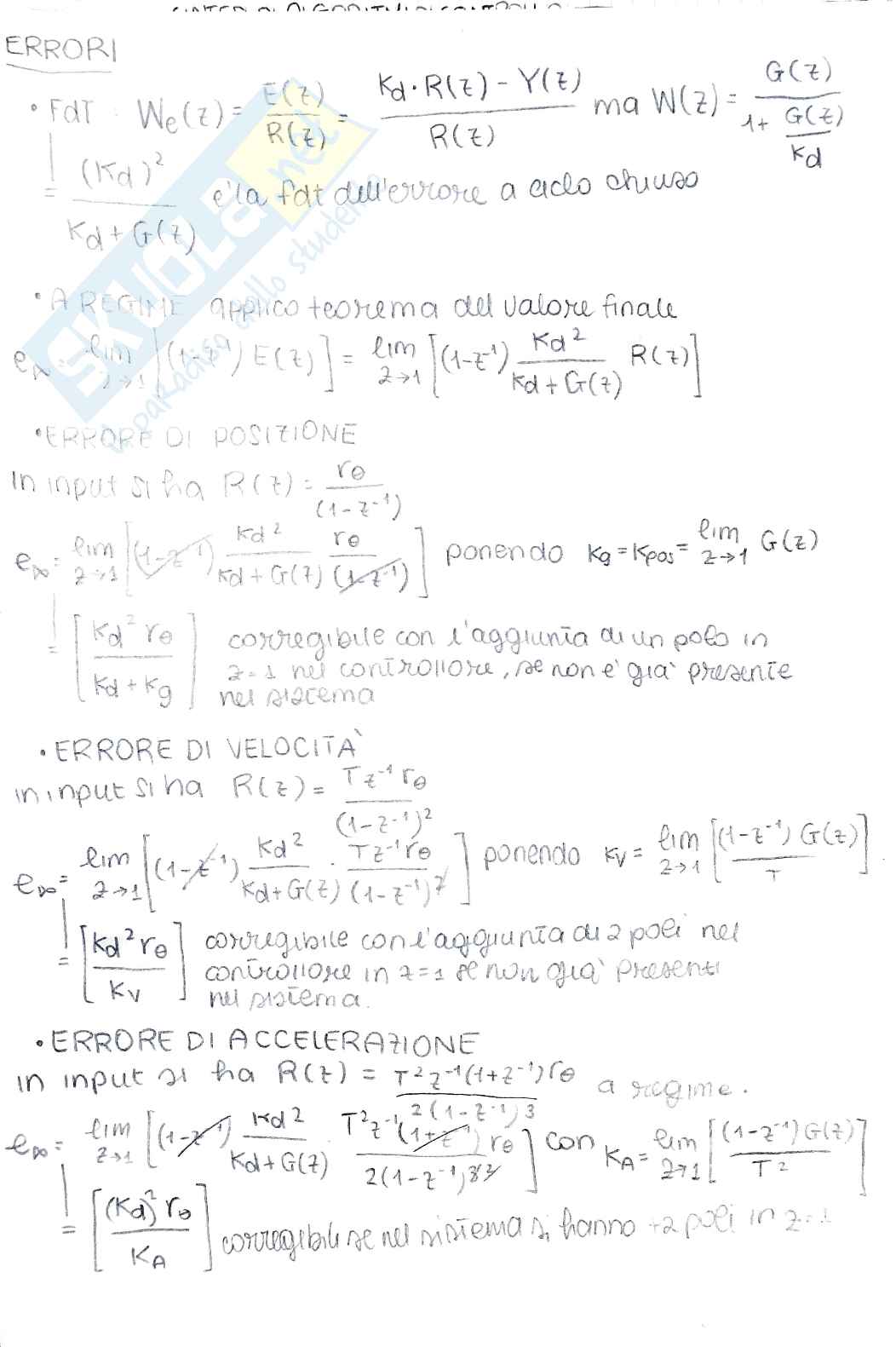 Teoria di preparazione all'esame Controllo Digitale Pag. 26