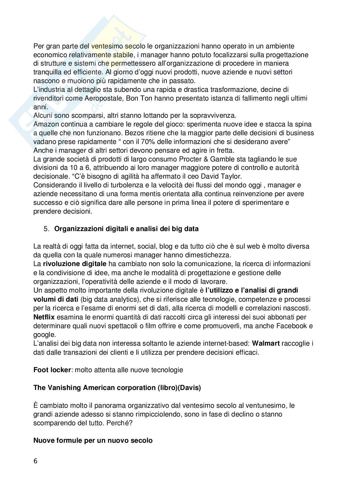 Riassunto esame Organizzazione aziendale, prof Niccolini, Organizzazione aziendale, Daft Pag. 6