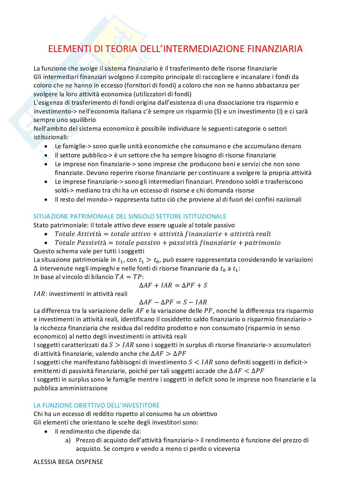 Appunti Economia degli intermediari finanziari Pag. 6