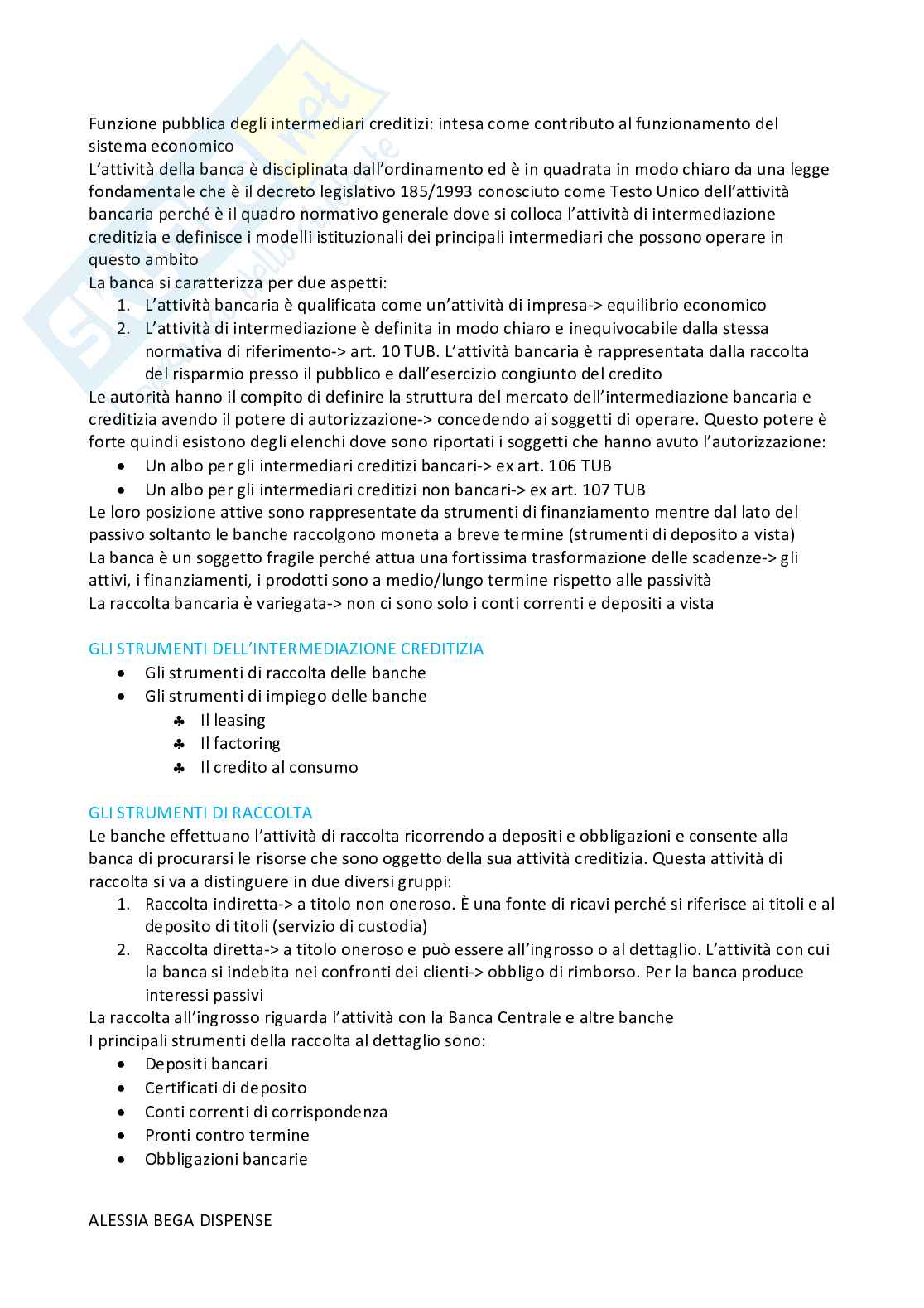 Appunti Economia degli intermediari finanziari Pag. 61