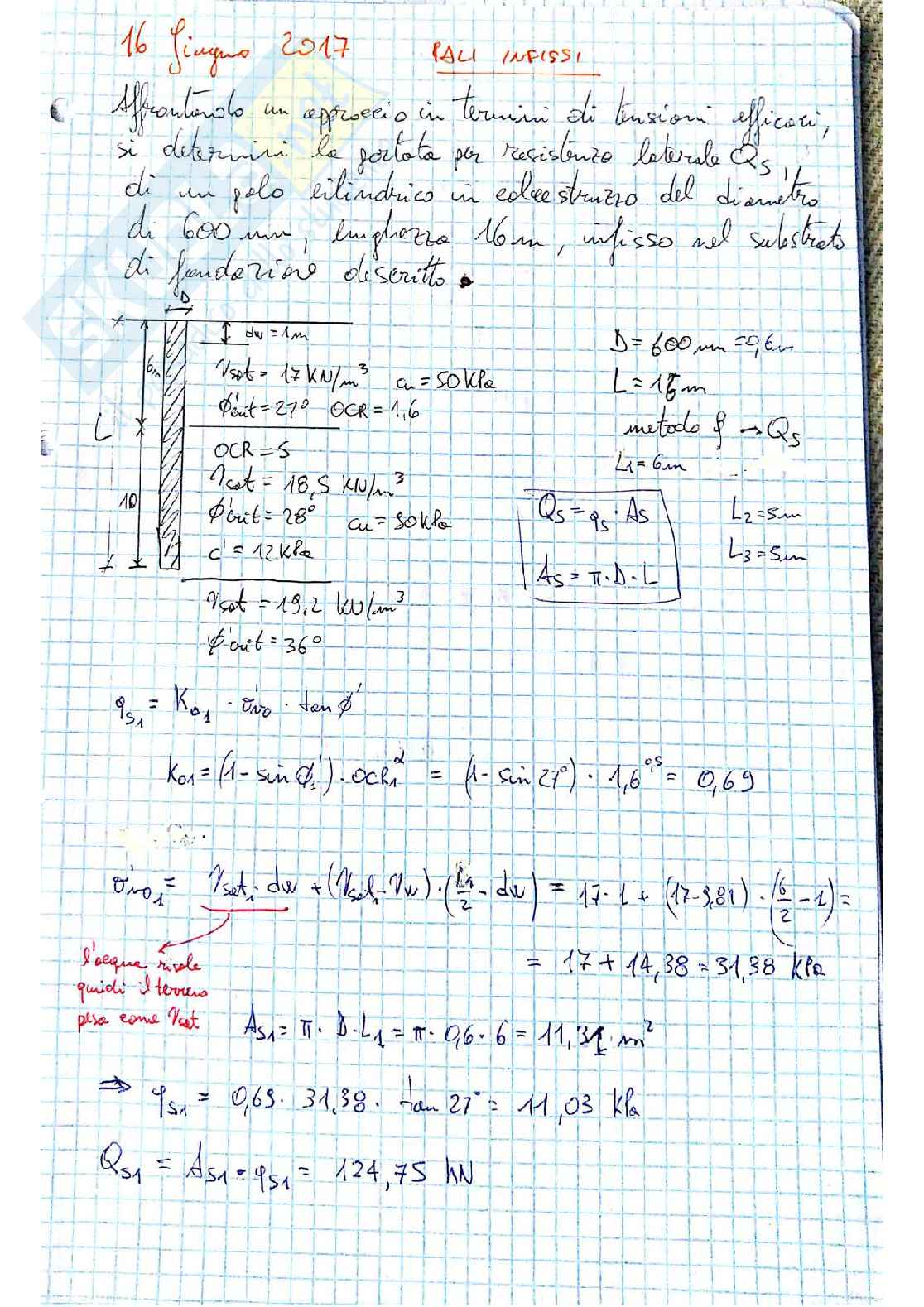 Prove di esame svolte di Opere geotecniche M Pag. 41