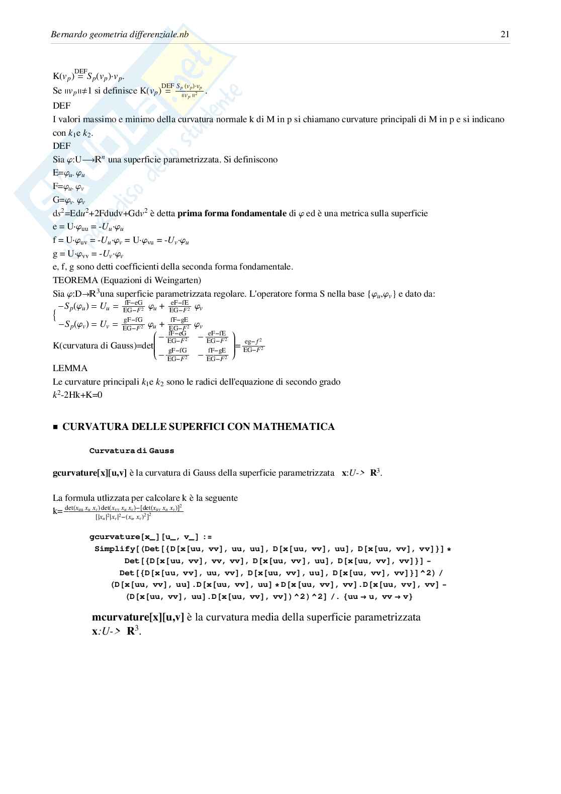 Geometria differenziale delle curve con Mathematica Pag. 21