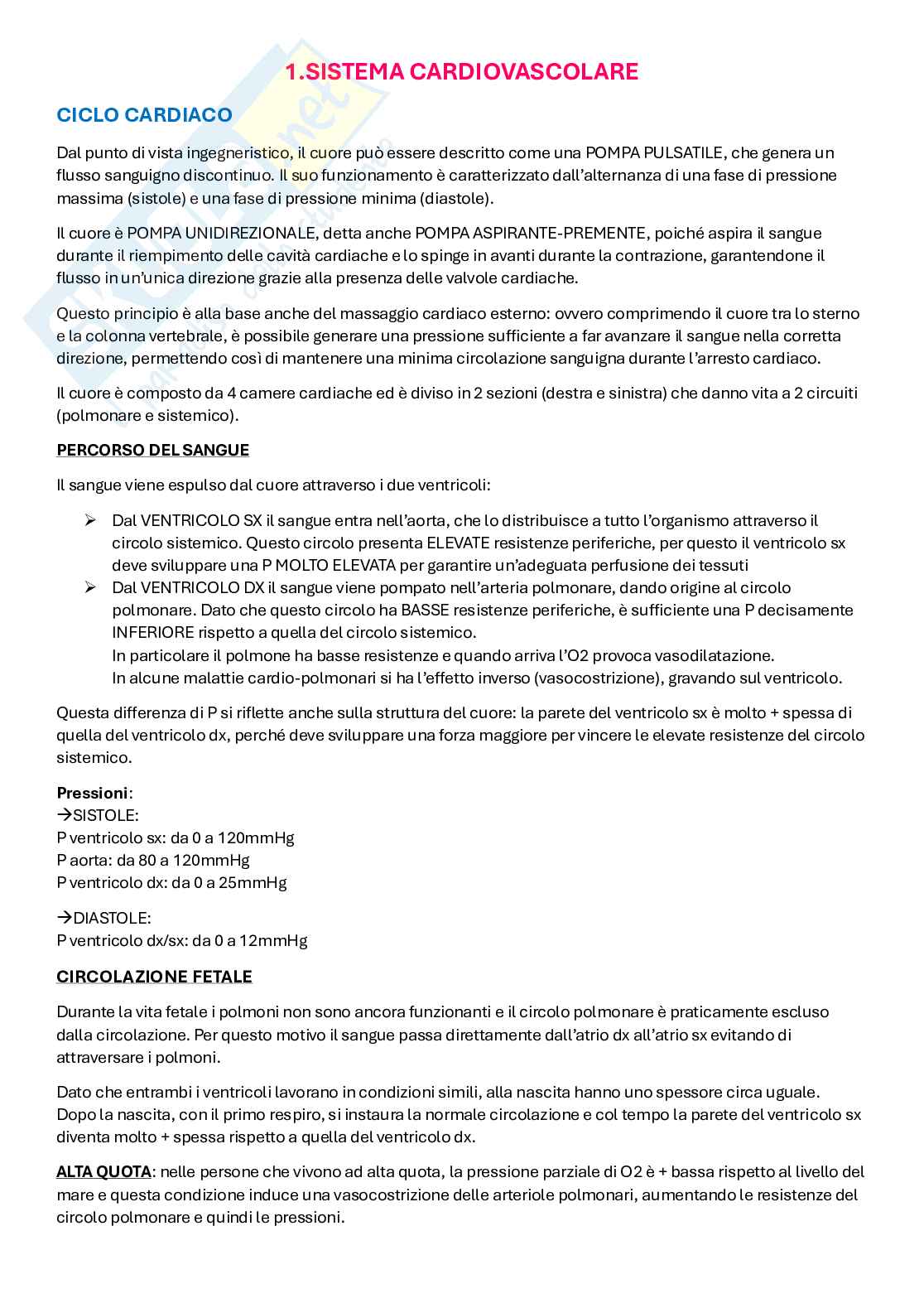 Appunti Metodologie di medicina cardiovascolare  Pag. 1