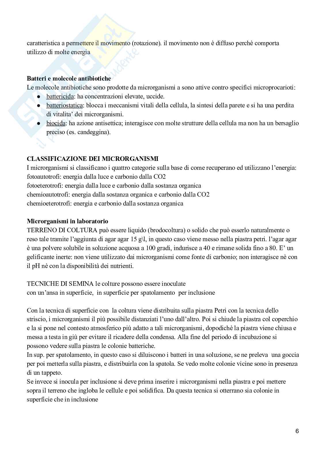 Microbiologia dei microrganismi Pag. 6