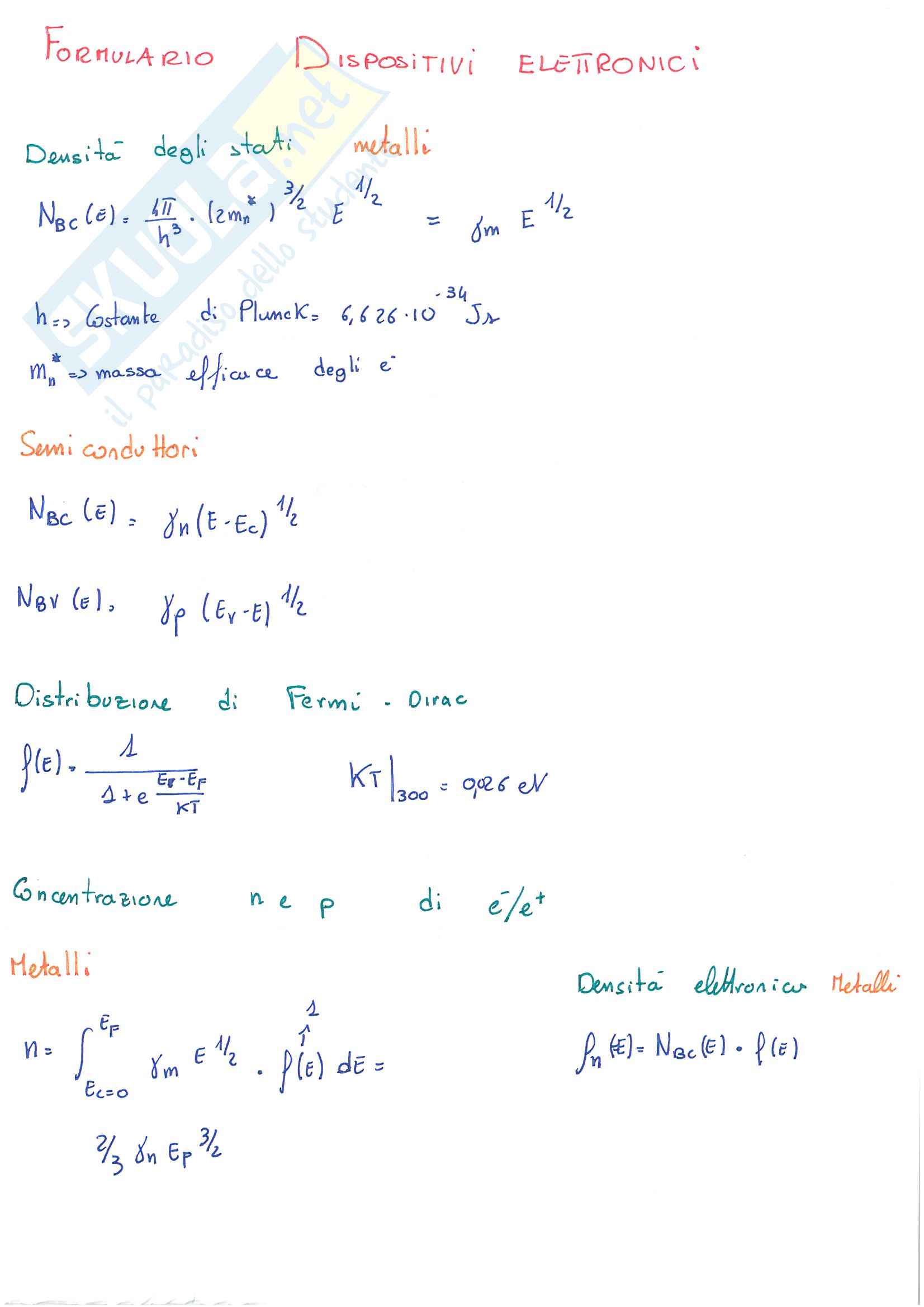 Esercizi + formulario Pag. 1