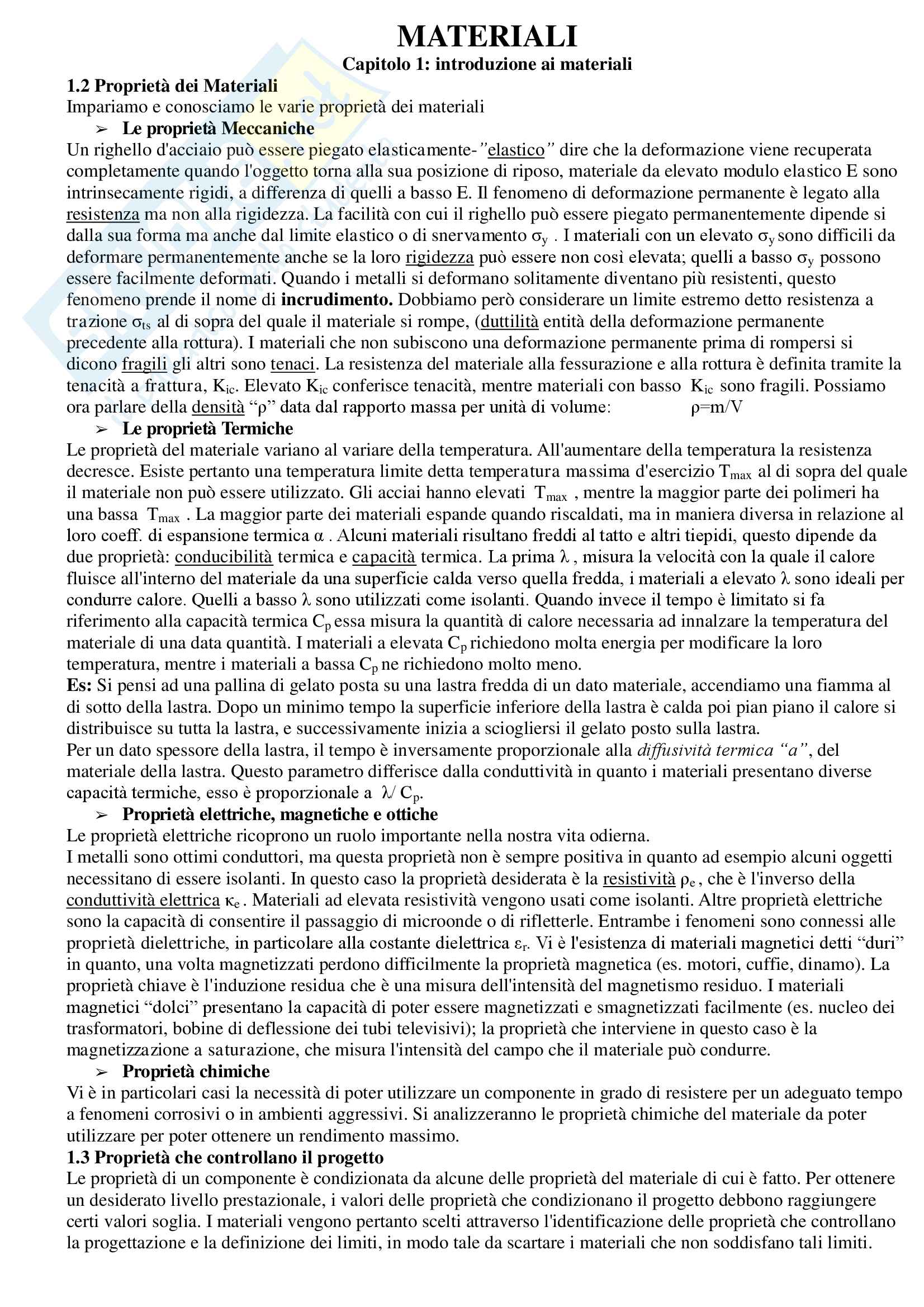 Scienze Dei Materiali Orale Pag. 1