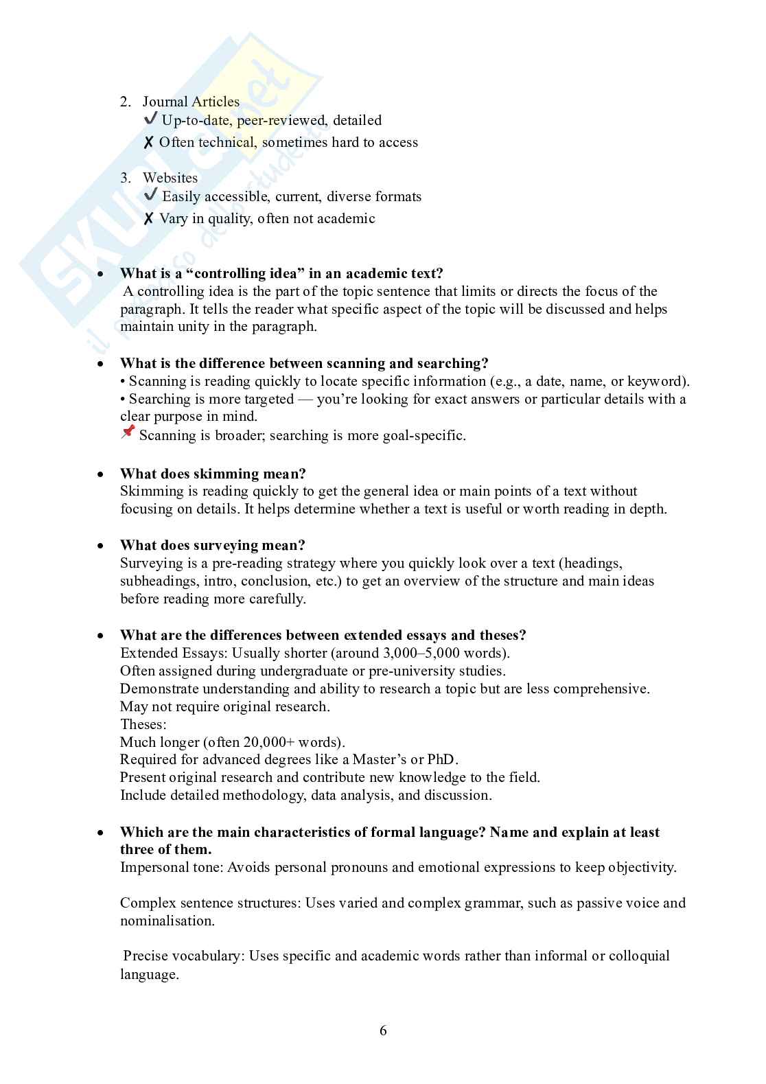 Domande aperte paniere di Lingua inglese, A.A. 2025/2026 Pag. 6