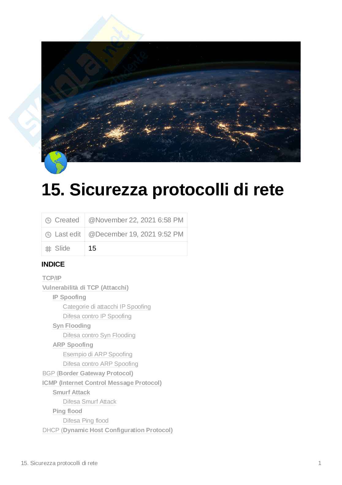 Appunti Sicurezza protocolli di rete Pag. 2