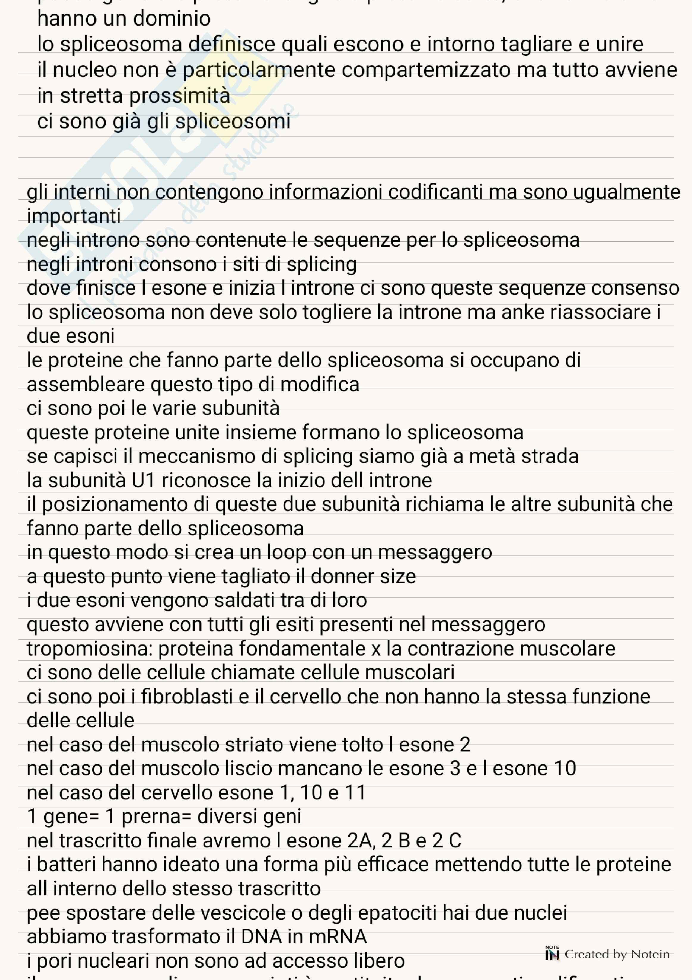 Appunti Biologia e genetica Pag. 1