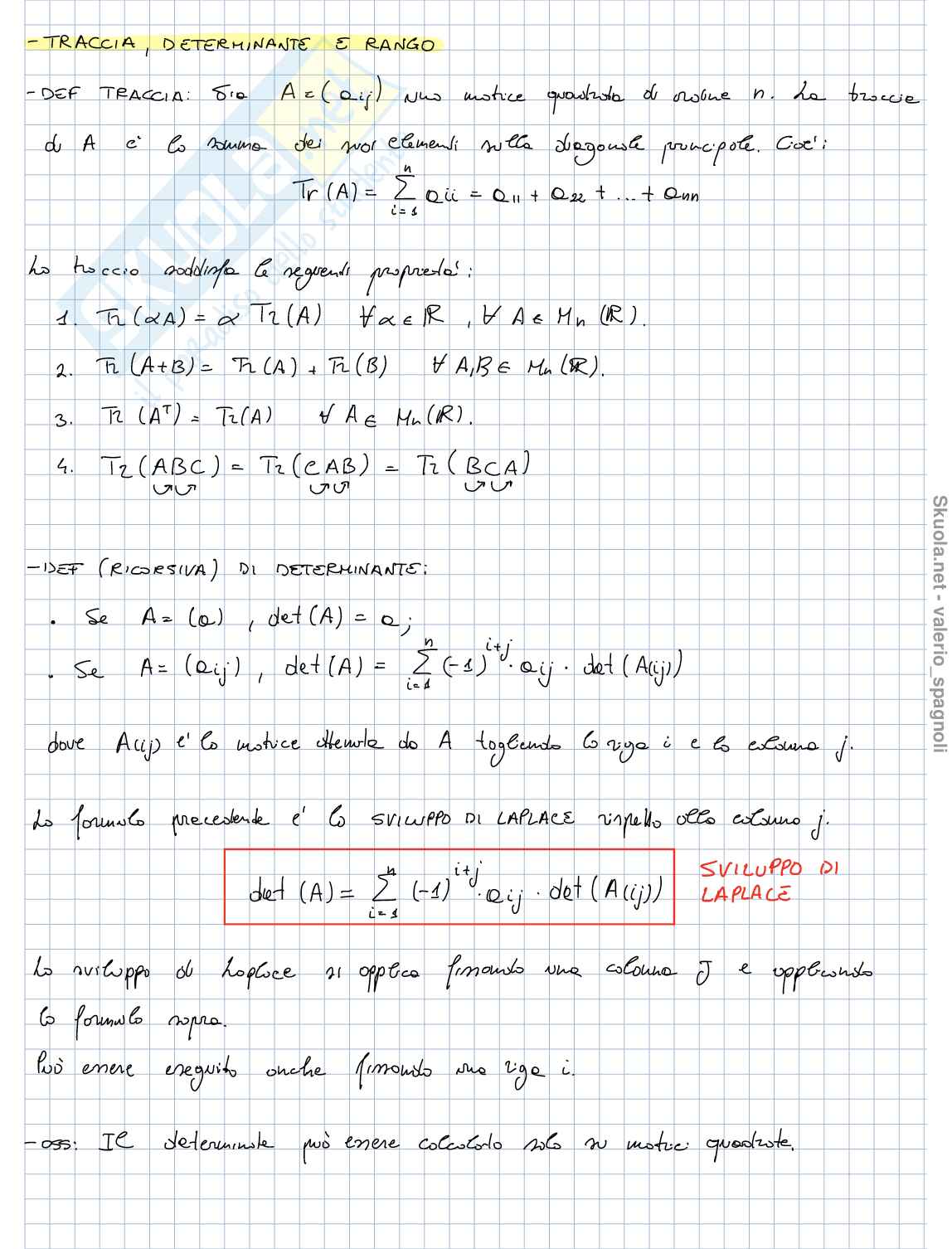 Algebra Lineare e Geometria Pag. 11