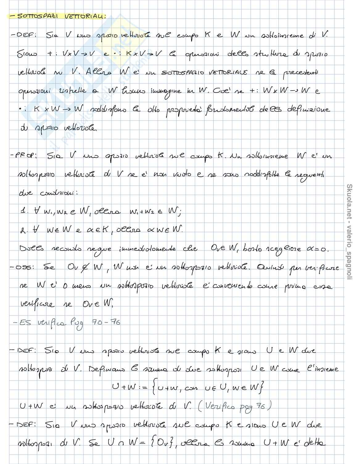 Algebra Lineare e Geometria Pag. 26